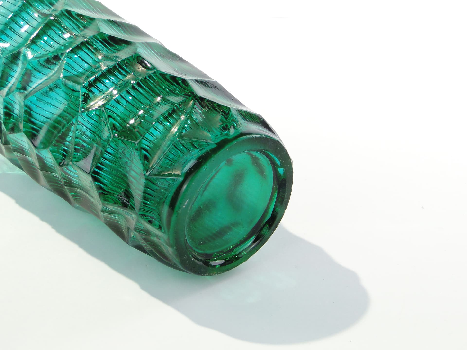 Vase Okulus, green glass, by J. S. Drost, Ząbkowice, Poland, 1960s - 345079