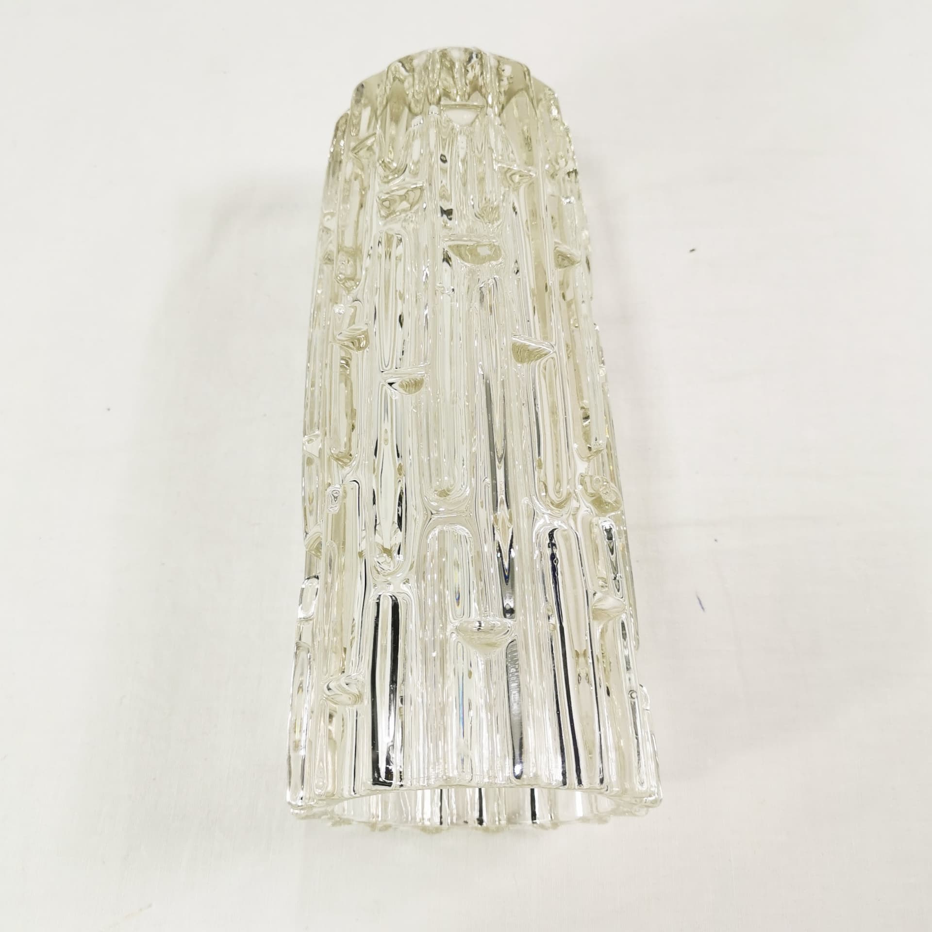 Vase Labyrint, transparent amber glass, by F. Vizner, Czechoslovakia, 1960s. - 345088