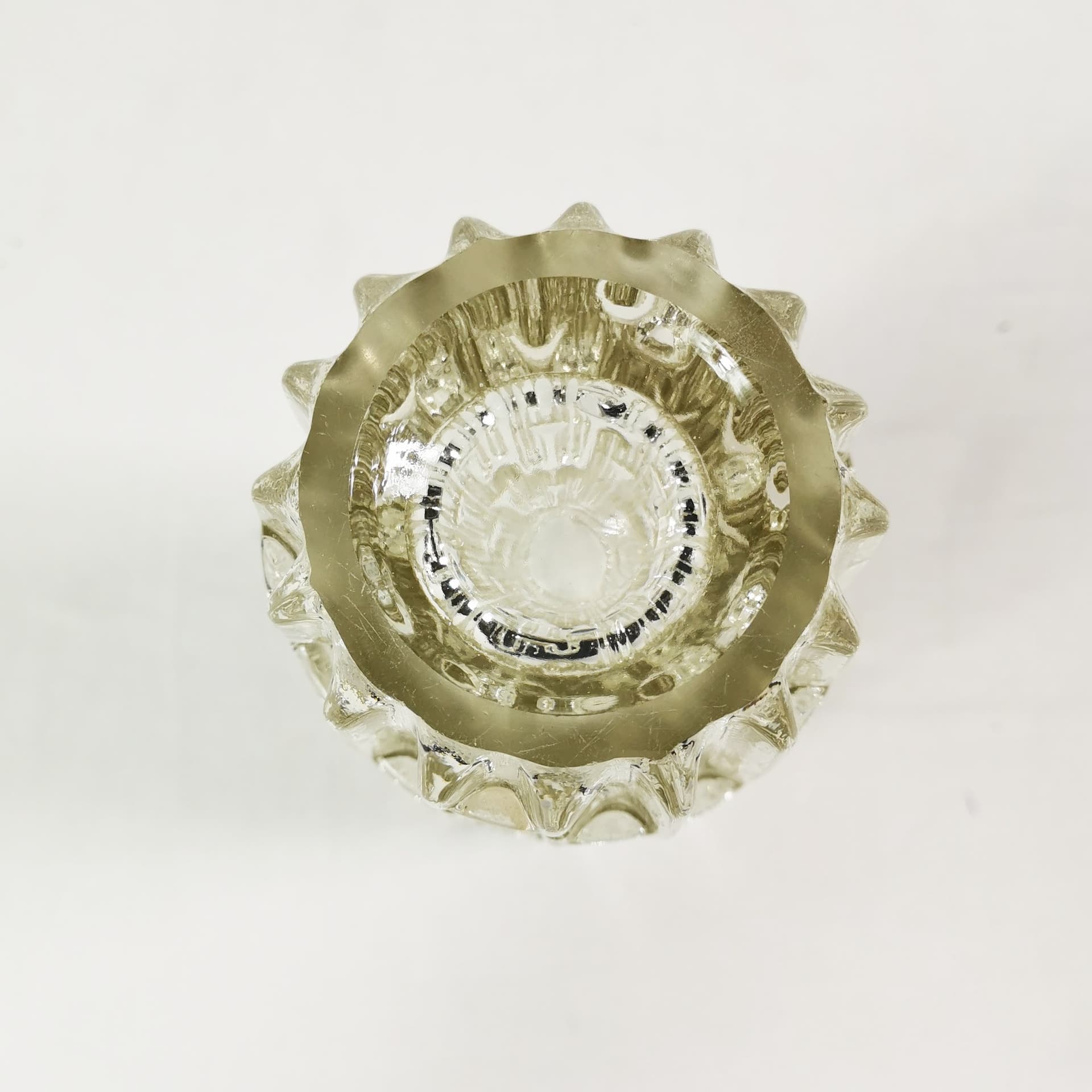 Vase Labyrint, transparent amber glass, by F. Vizner, Czechoslovakia, 1960s. - 345089