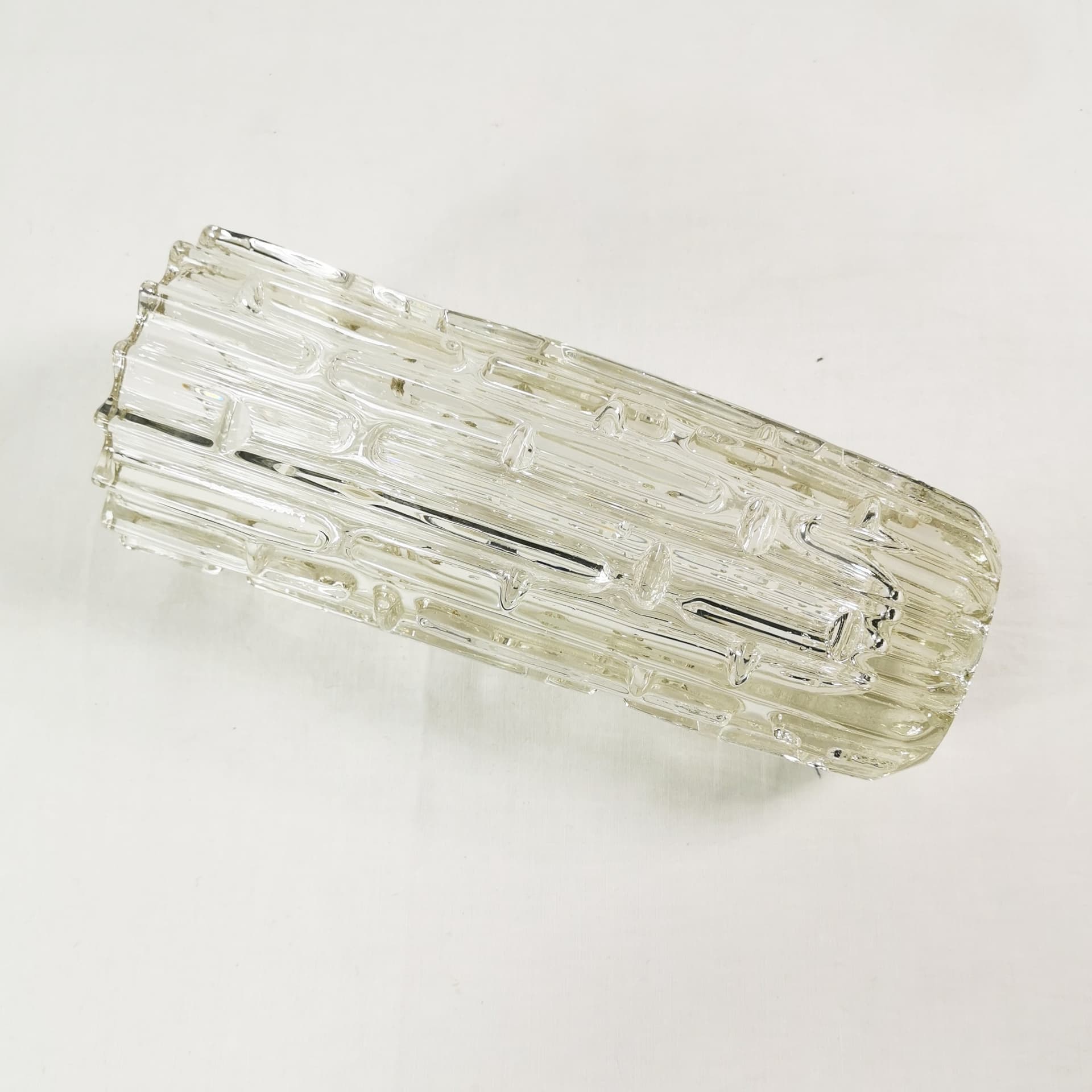 Vase Labyrint, transparent amber glass, by F. Vizner, Czechoslovakia, 1960s. - 345084