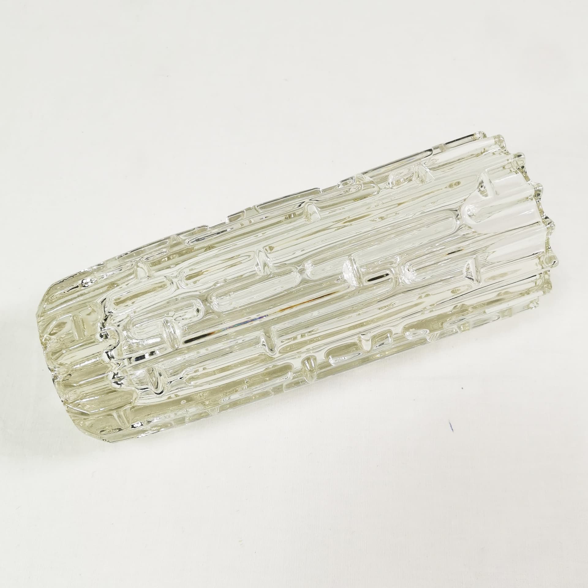 Vase Labyrint, transparent amber glass, by F. Vizner, Czechoslovakia, 1960s. - 345082