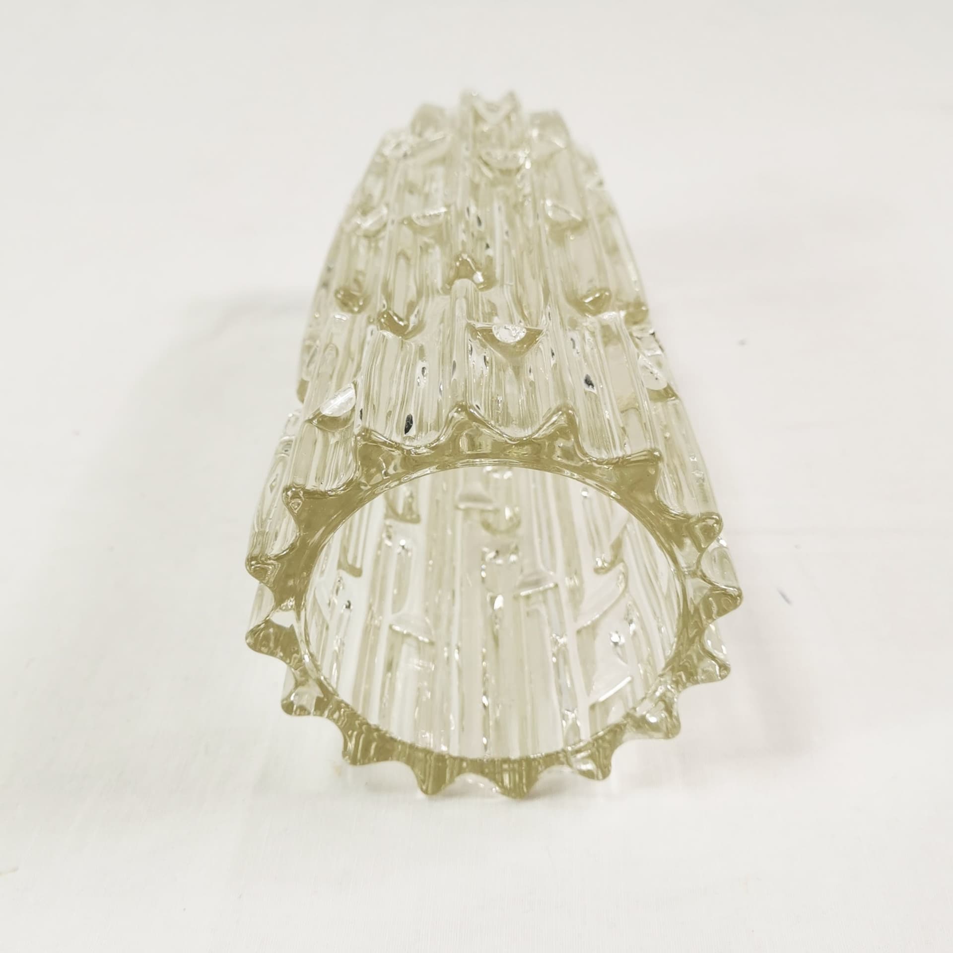 Vase Labyrint, transparent amber glass, by F. Vizner, Czechoslovakia, 1960s. - 345085