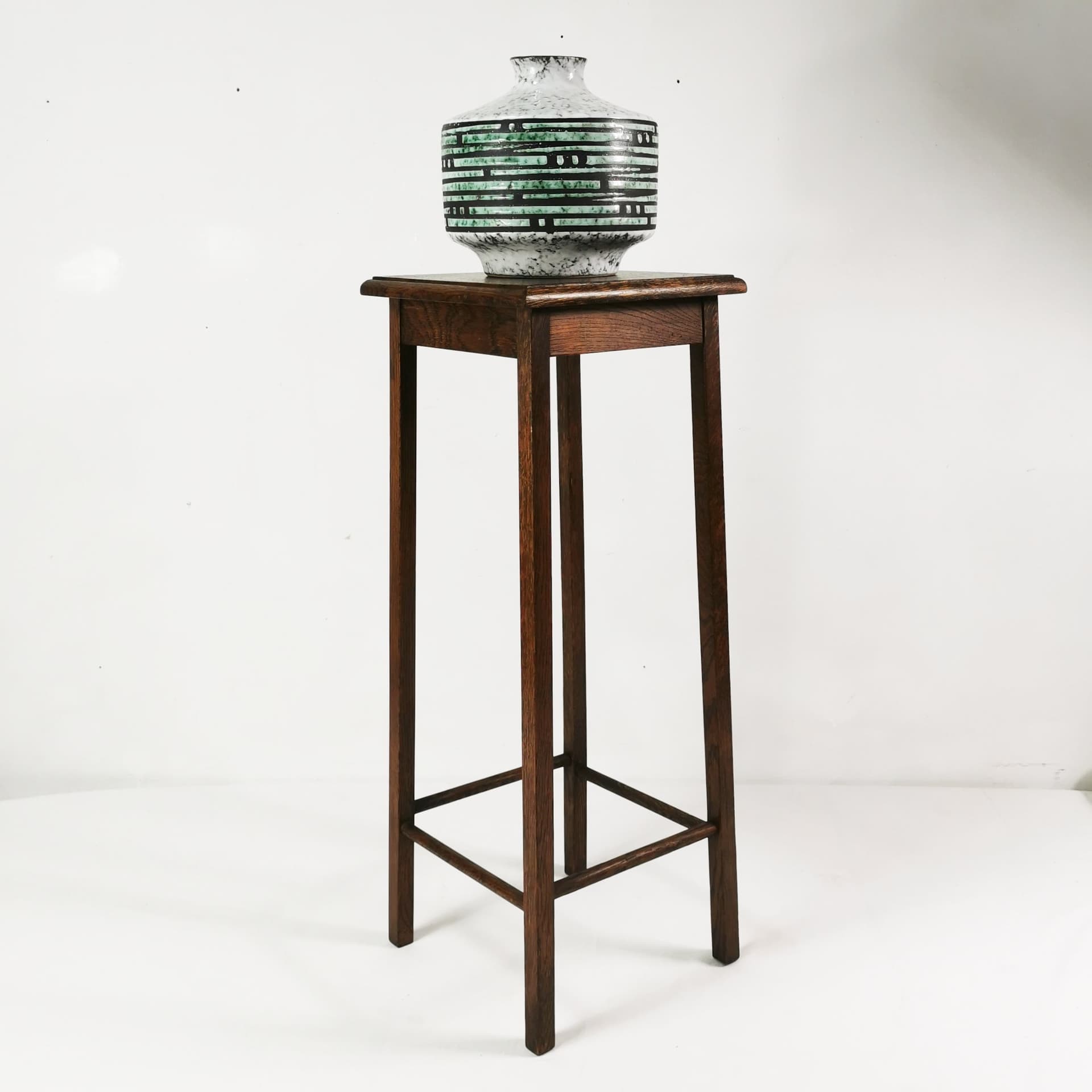 Plant Stand Art Deco, brown oak, Denmark, 1930s. - 345096
