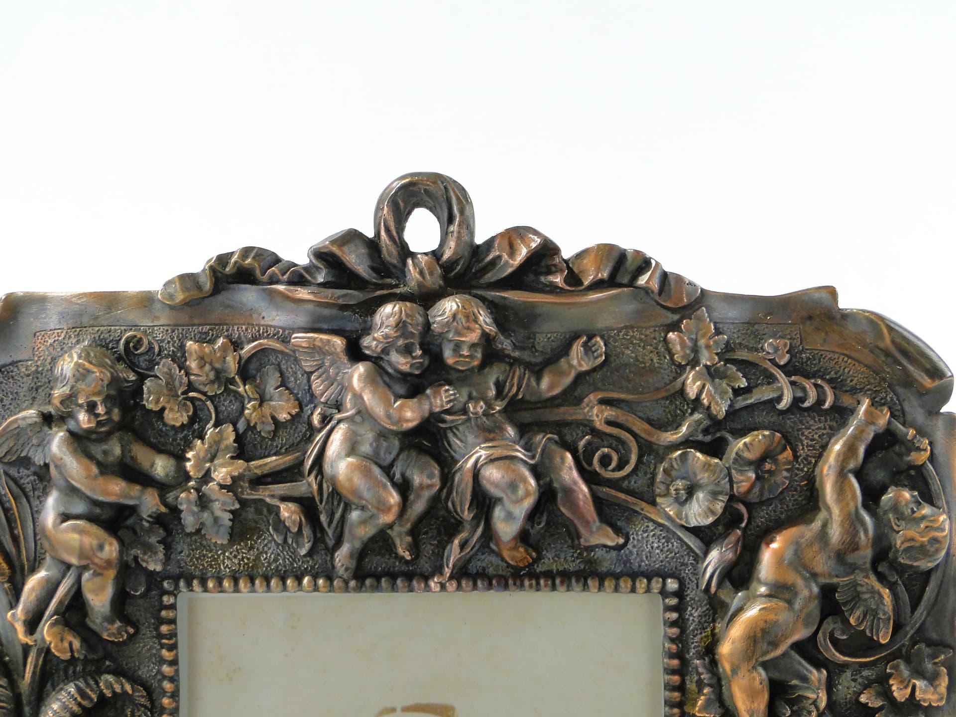 Cabinet picture frame, fin de siècle, brown, coppered pewter, France, 1890s - 345164