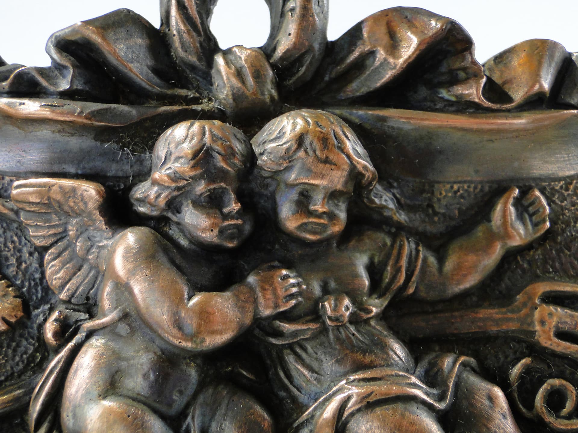 Cabinet picture frame, fin de siècle, brown, coppered pewter, France, 1890s - 345167