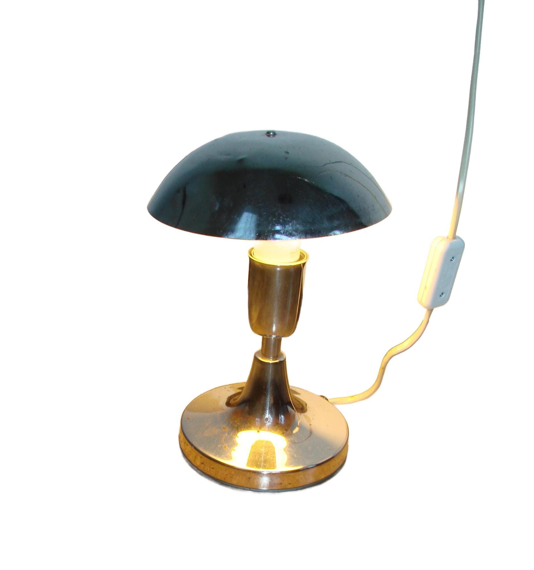 Table Lamp Space Age, silver, chrome-plated steel, Poland, 1960s.