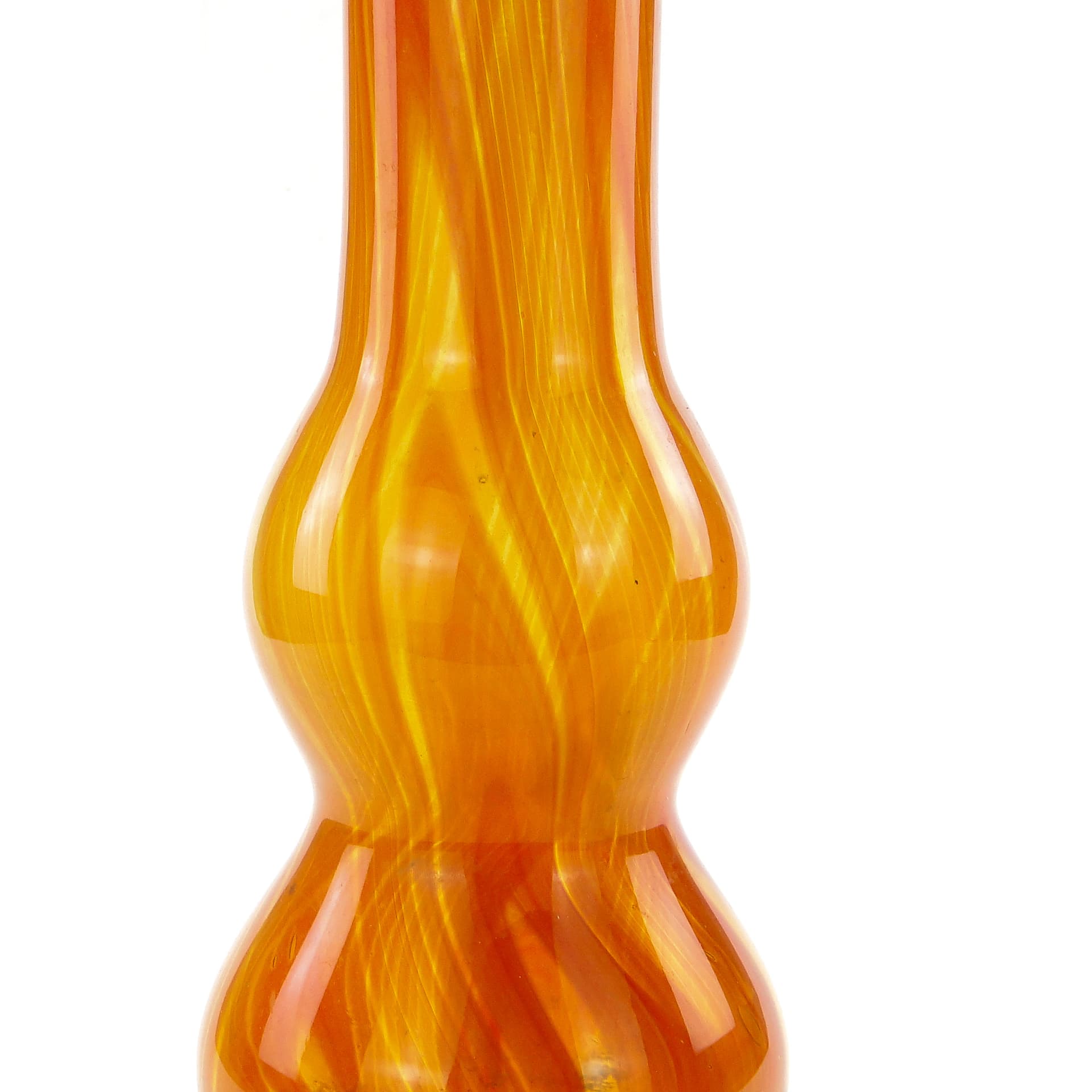 Mosaic vase, orange yellow transparent glass, Poland, 1970s - 345339