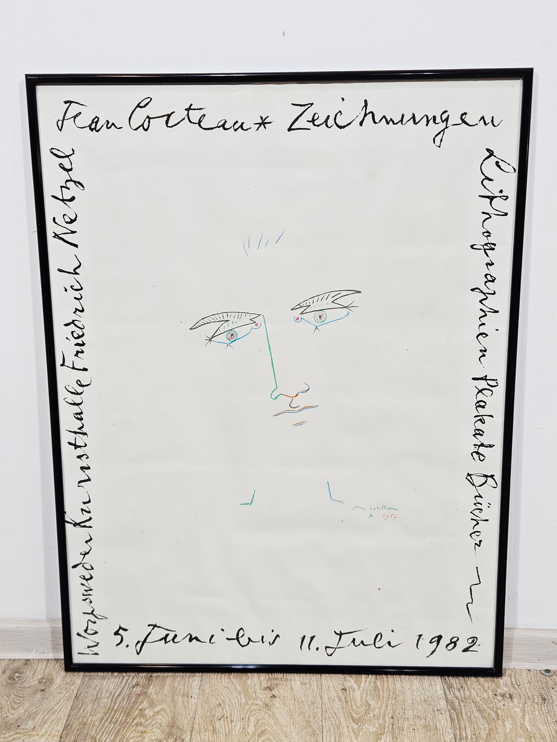 Exhibition poster Jean Cocteau – Drawings, Lithographs, Posters, Books 81.5cm x 61.5cm, by J. Cocteau - 345372