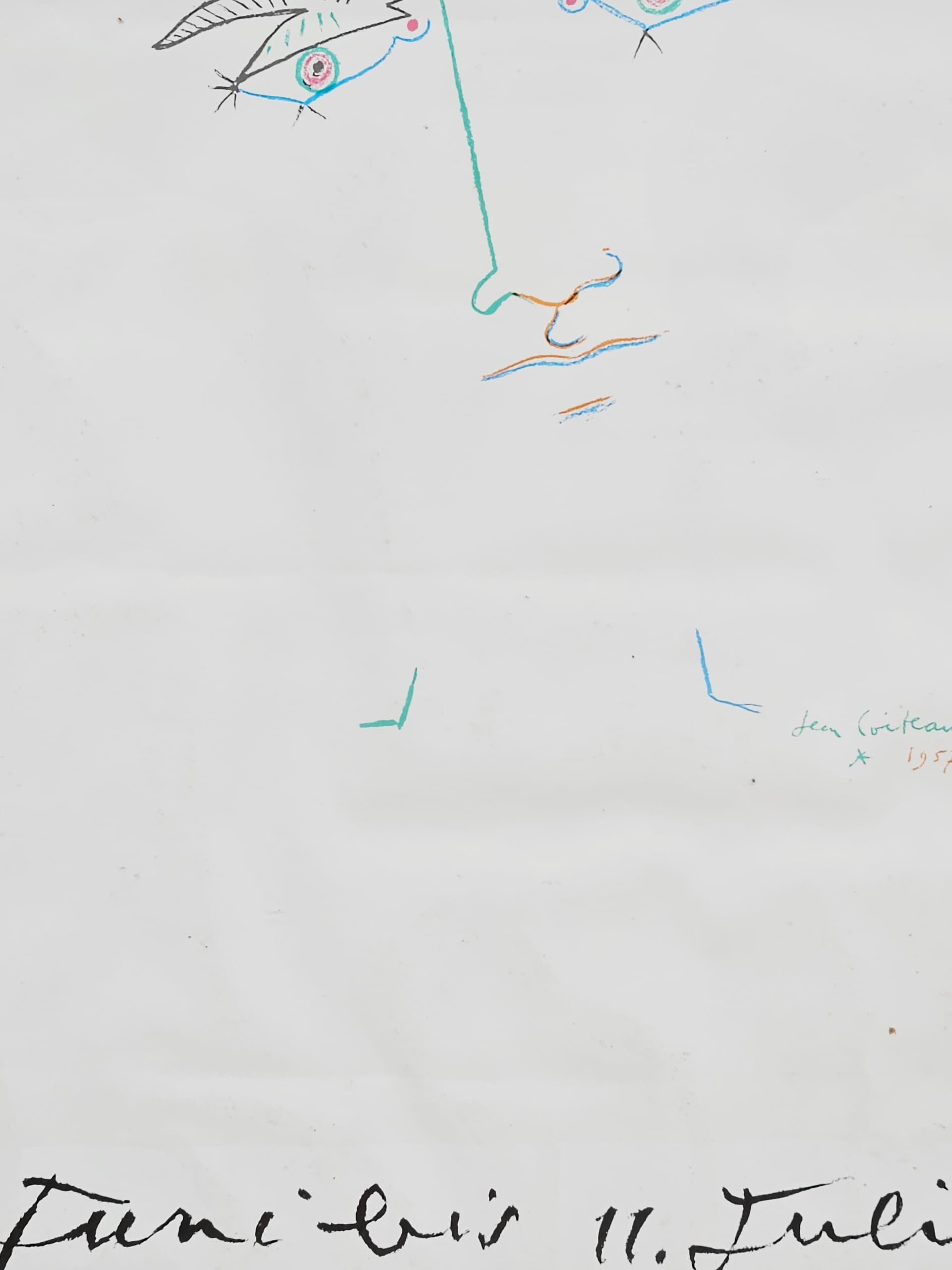 Exhibition poster Jean Cocteau – Drawings, Lithographs, Posters, Books 81.5cm x 61.5cm, by J. Cocteau - 345366