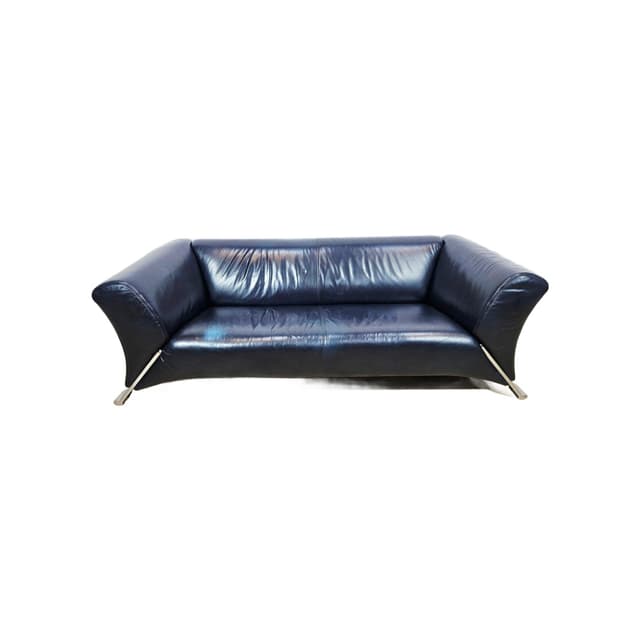 Sofa 322, leather navy, metal silver, by A. Schmidt, Rolf Benz - DIMENSION