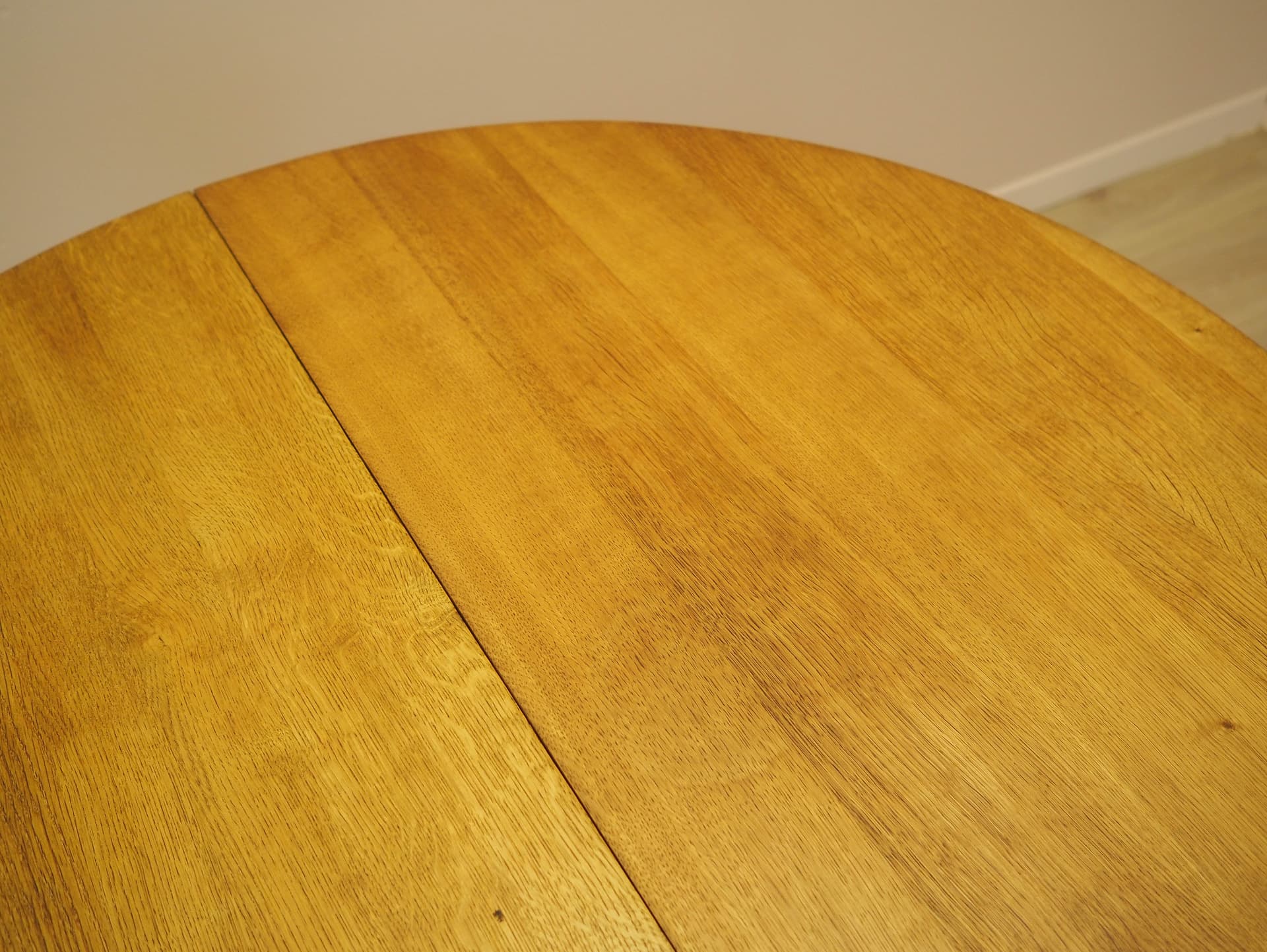 Round dining table, brown oak, by H. Kjærnulf, Denmark, 1960s. - 345480
