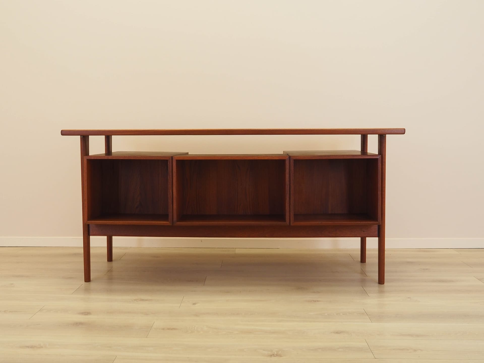 Desk, brown teak, by K. Kristiansen, Denmark, 1970s. - 345494