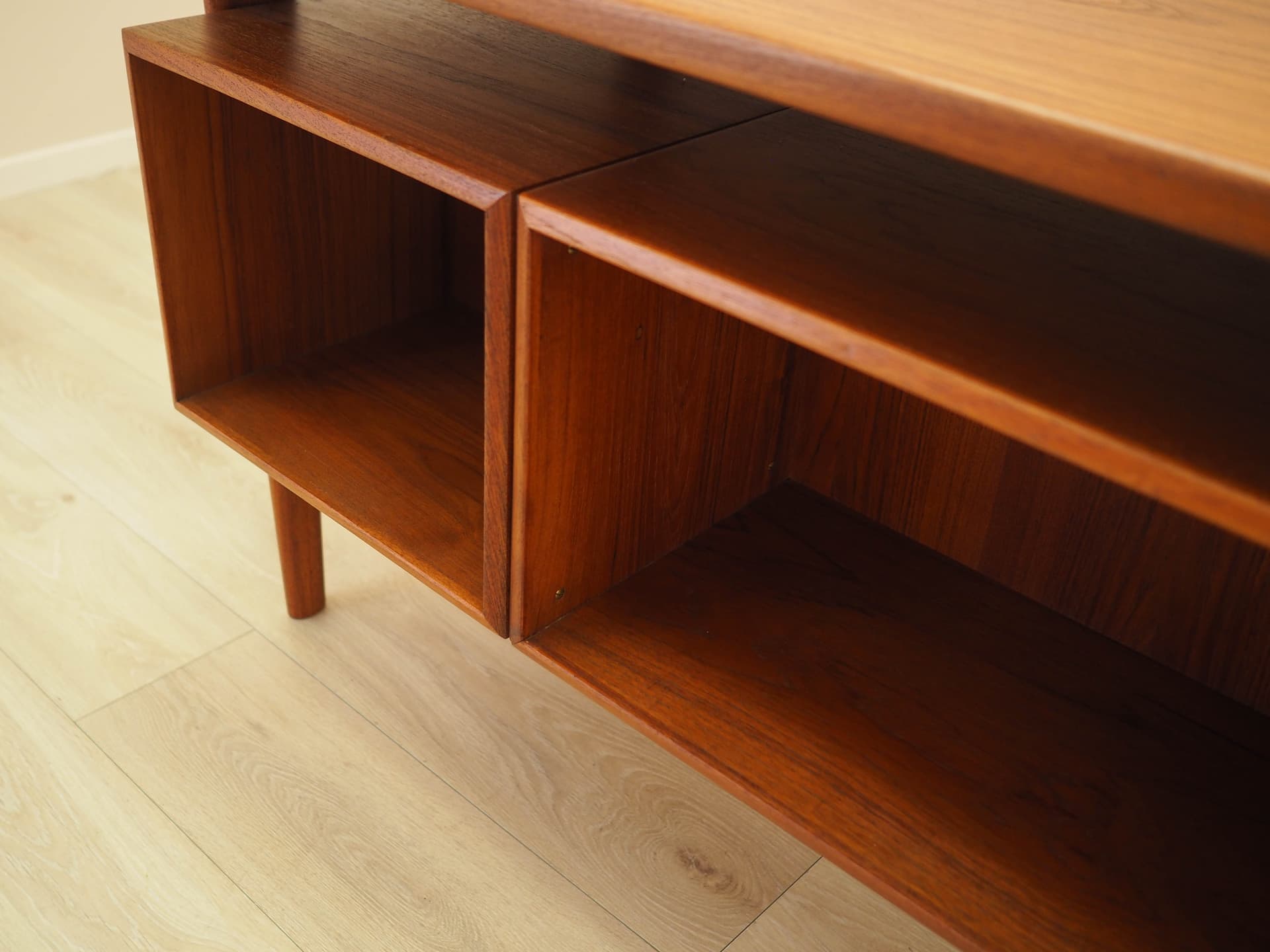Desk, brown teak, by K. Kristiansen, Denmark, 1970s. - 345495
