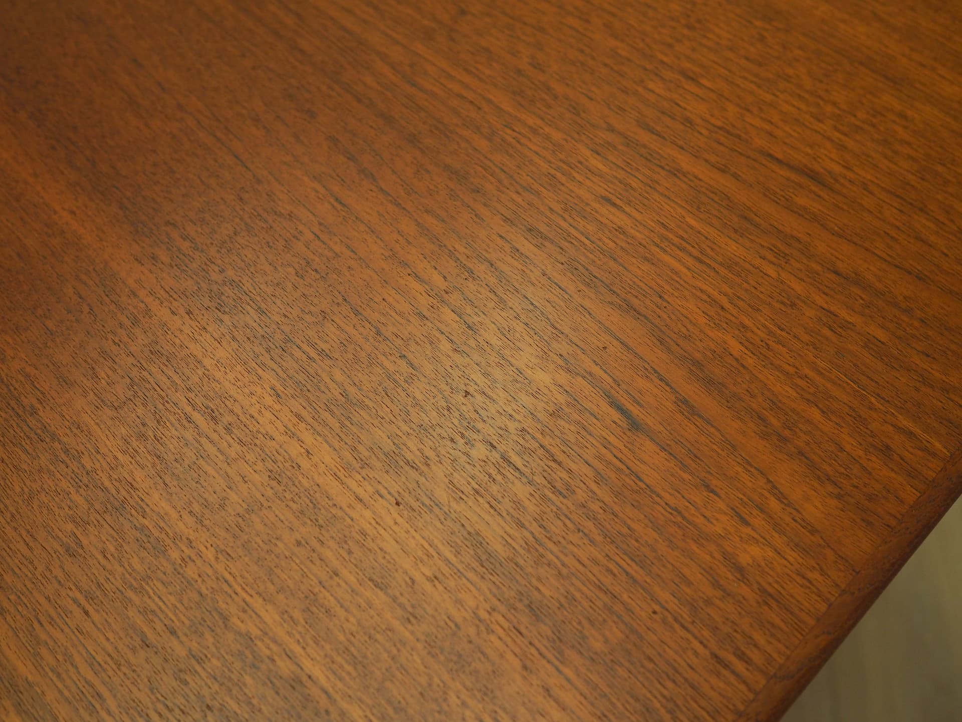 Desk, brown teak, beige beech, Denmark, 1970s. - 345527