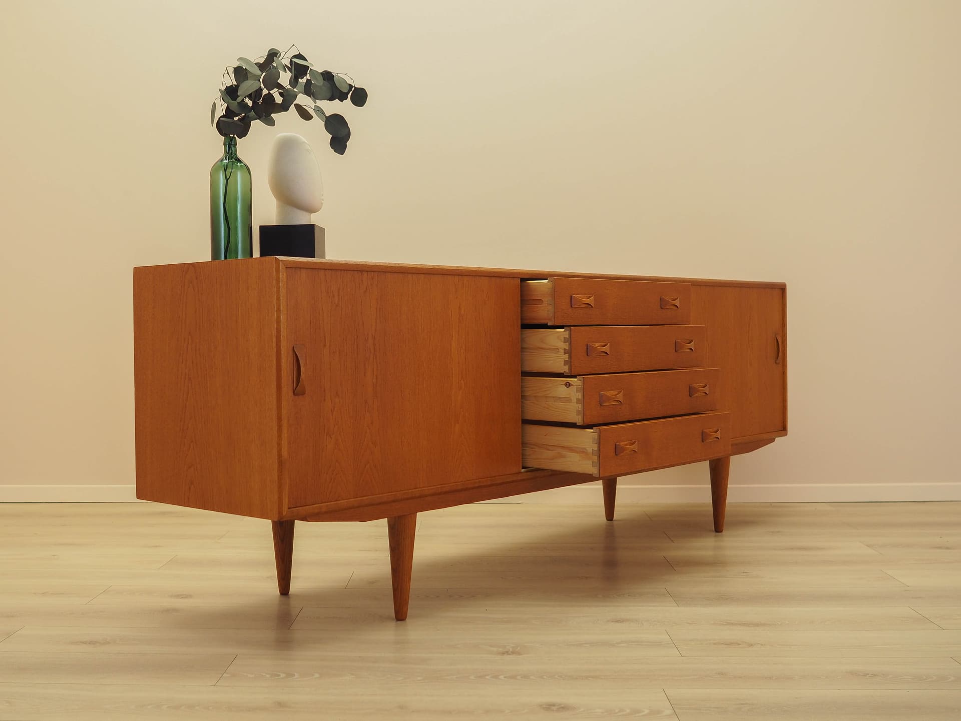 Sideboard, brown ash, Denmark, 1960s. - 345547