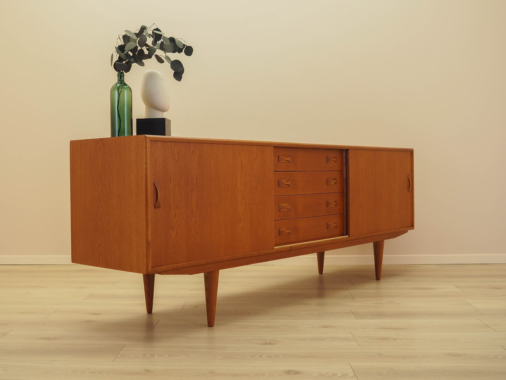 Sideboard, brown ash, Denmark, 1960s. - 345546
