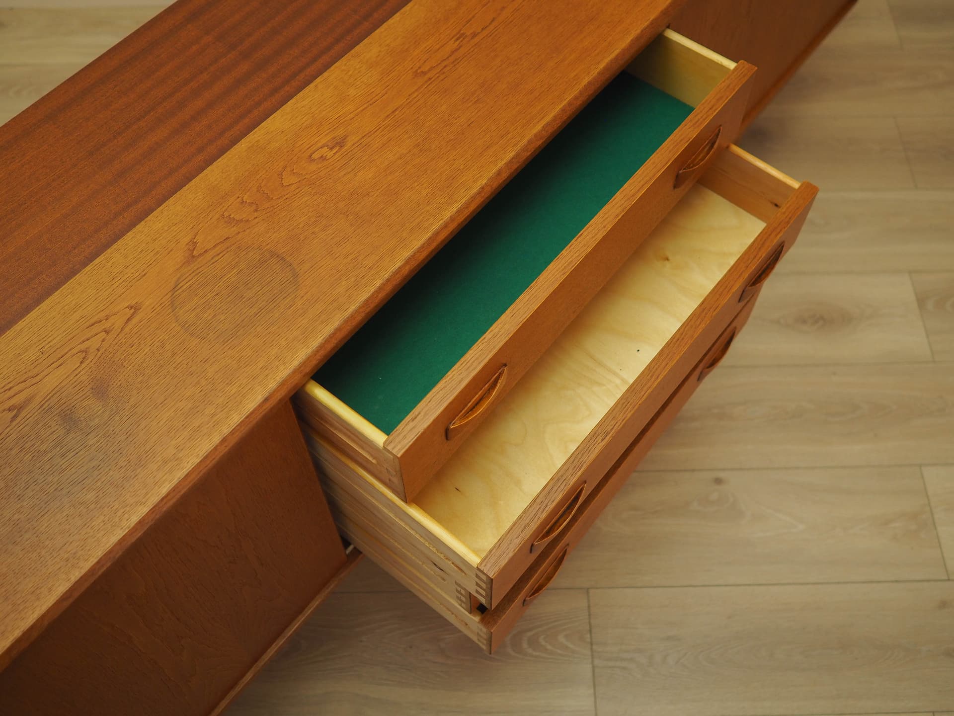 Sideboard, brown ash, Denmark, 1960s. - 345553