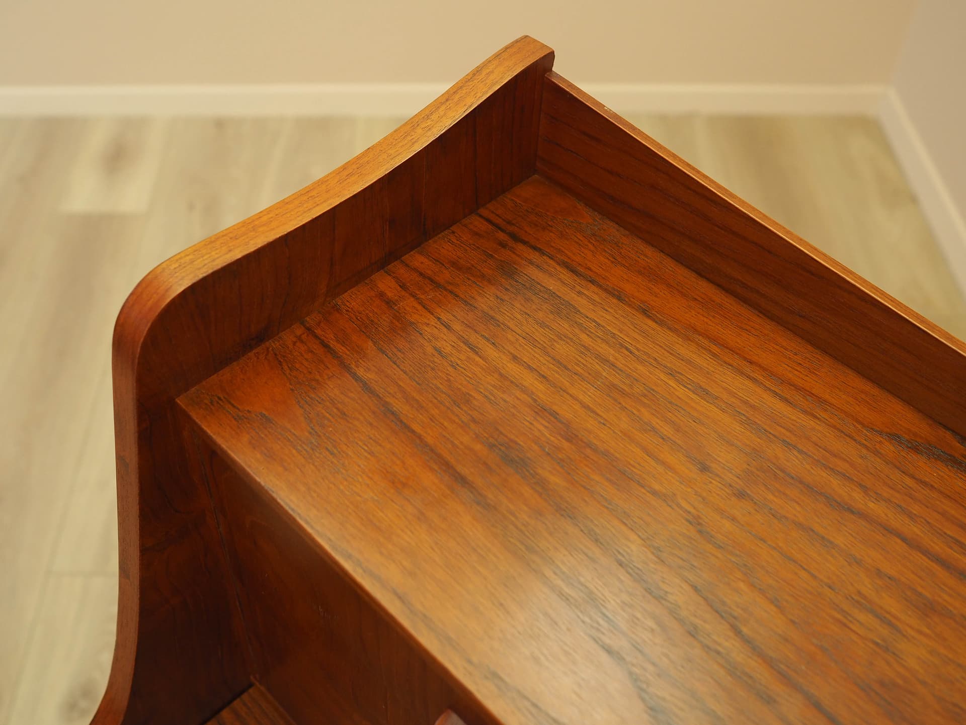 Secretary desk, brown teak, AG Spejl Kobberbeskyttet, Denmark, 1970s. - 345563
