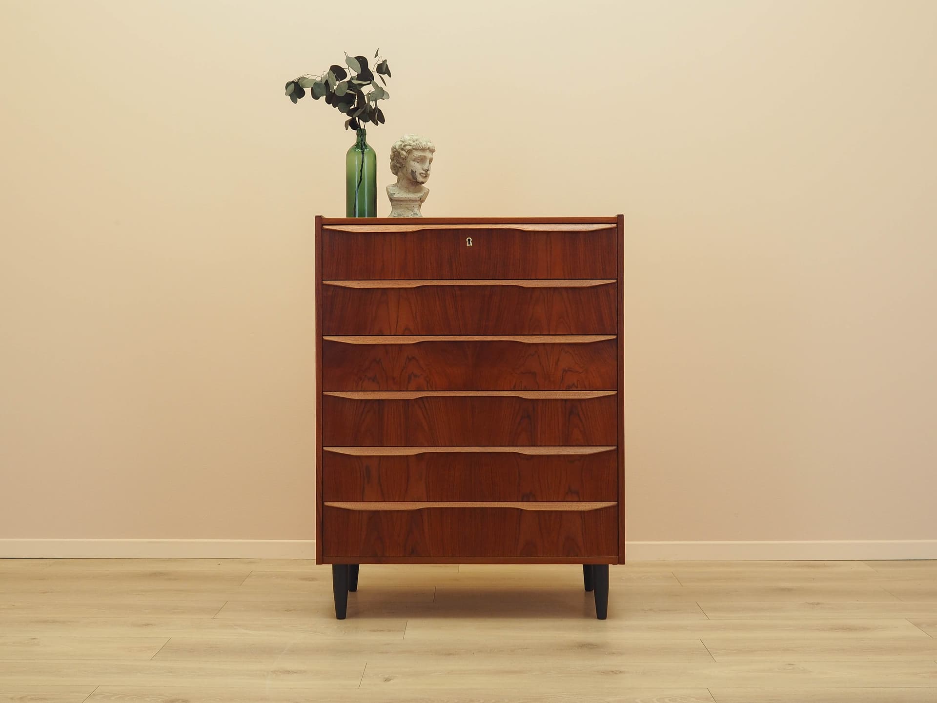 Chest of drawers, teak, black wood, Denmark, 1970s. - 345585