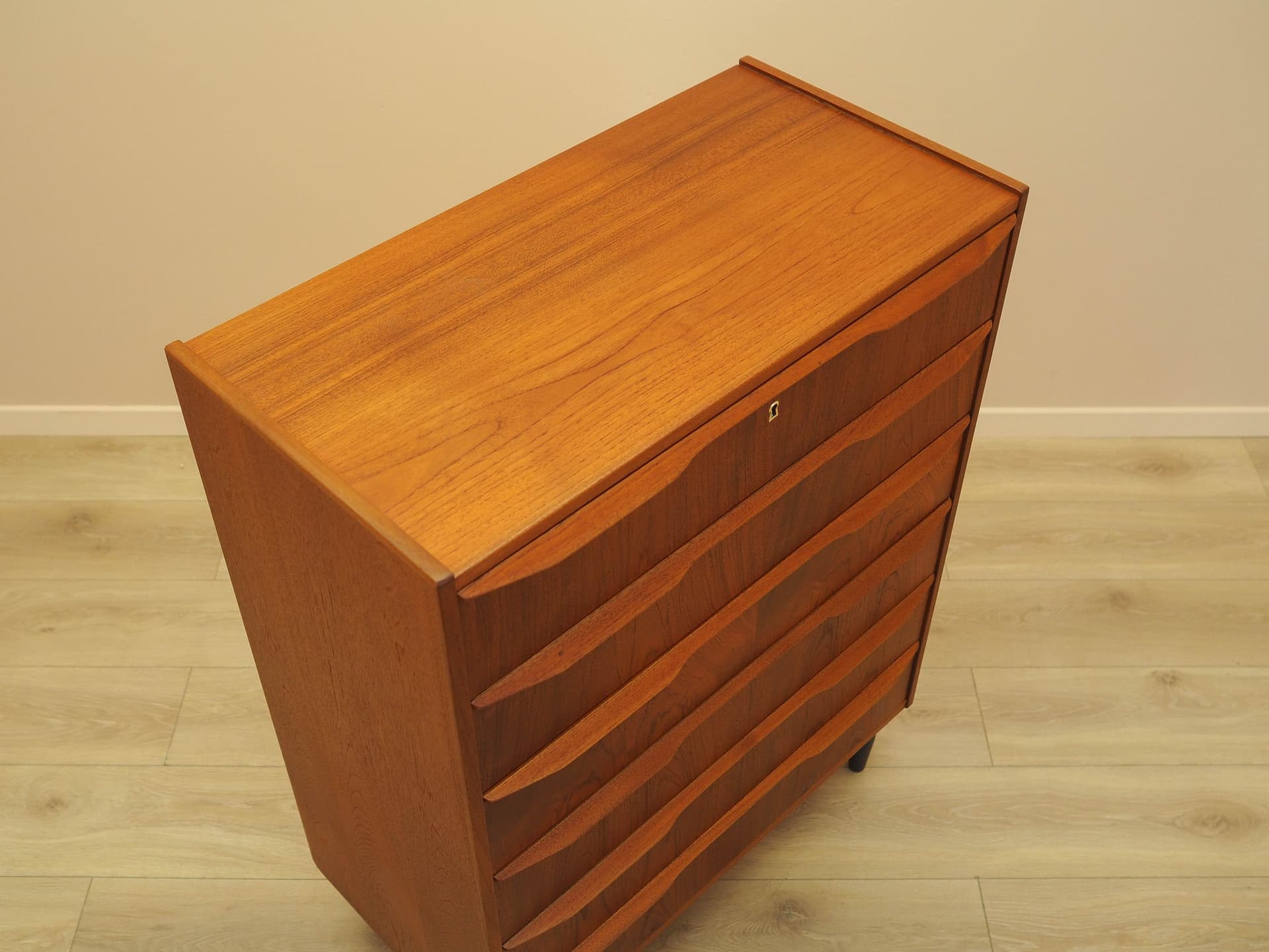 Chest of drawers, teak, black wood, Denmark, 1970s. - 345589