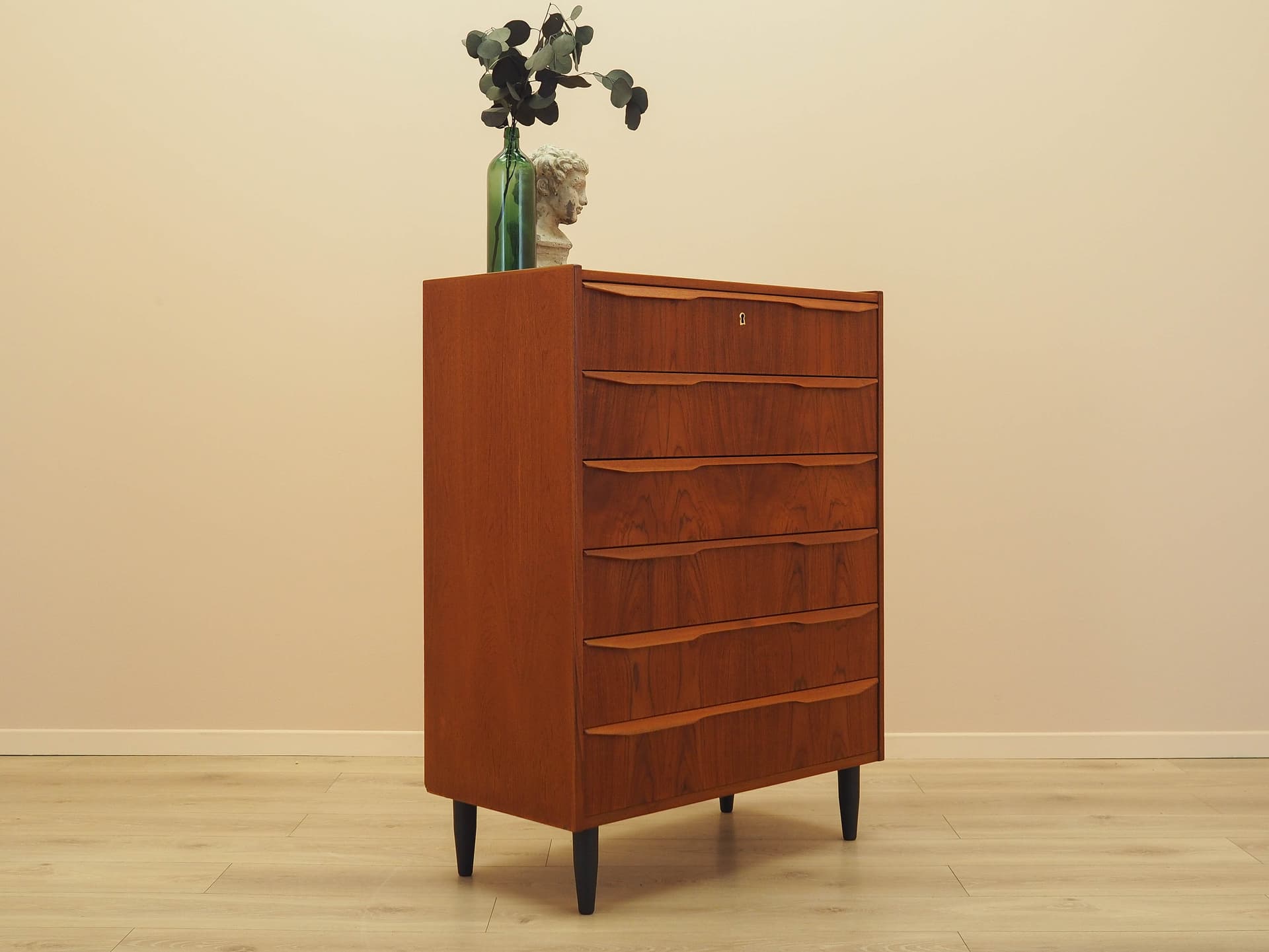 Chest of drawers, teak, black wood, Denmark, 1970s. - 345587