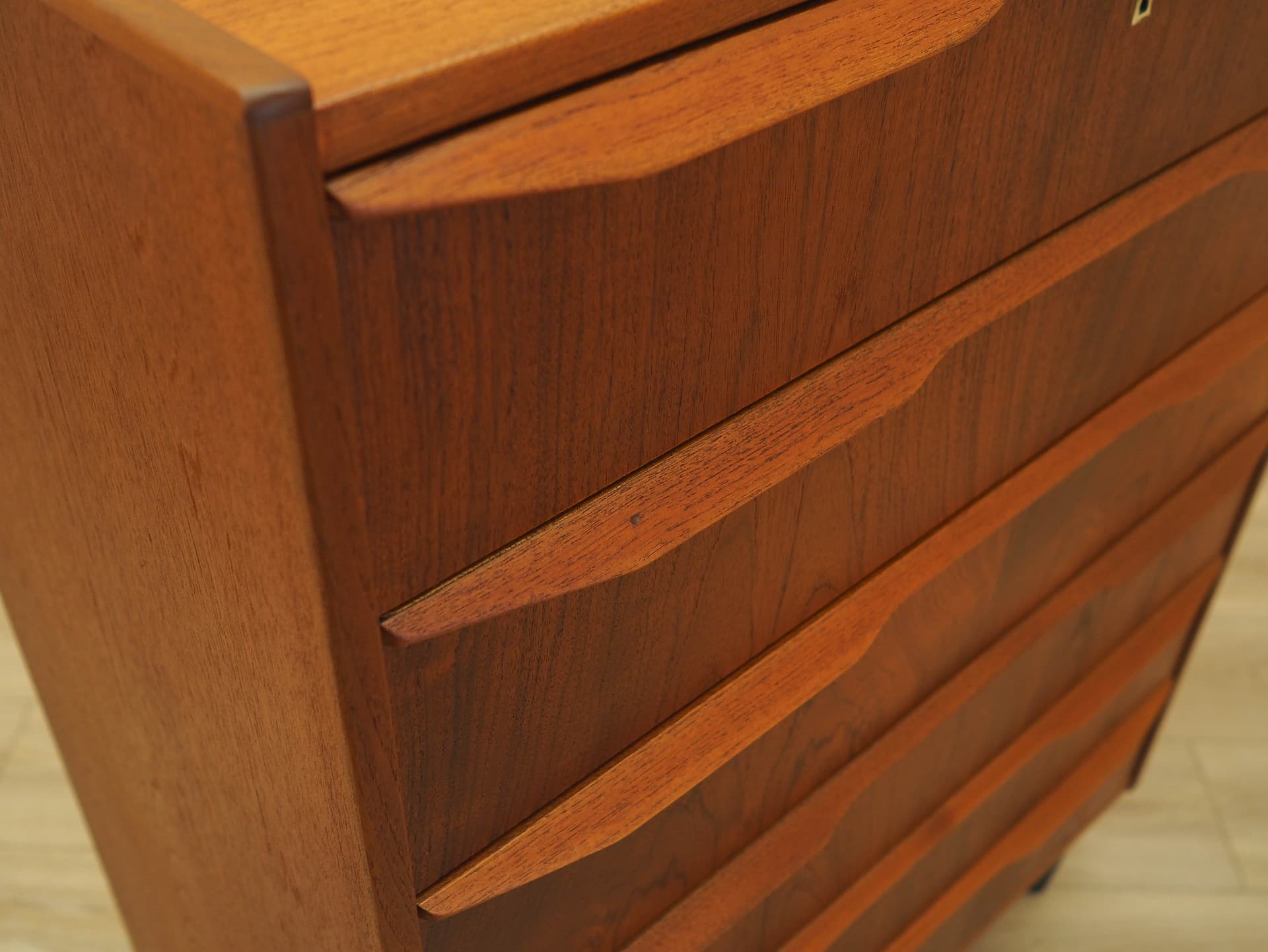 Chest of drawers, teak, black wood, Denmark, 1970s. - 345590