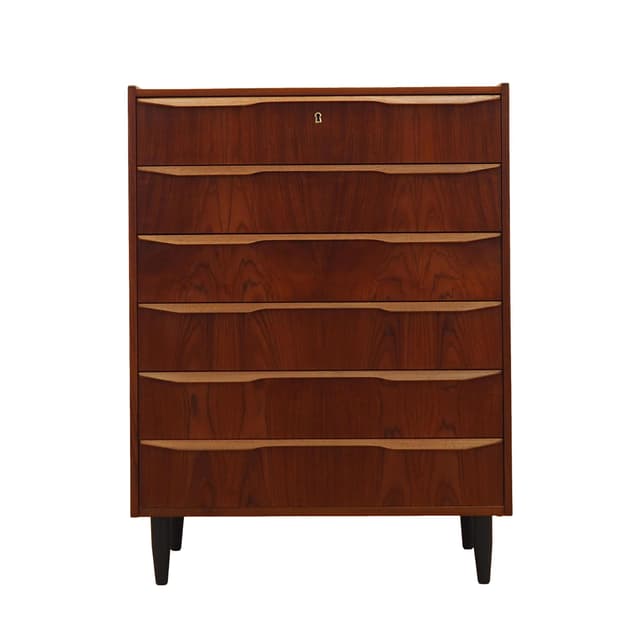 Chest of drawers, teak, black wood, Denmark, 1970s. - DIMENSION