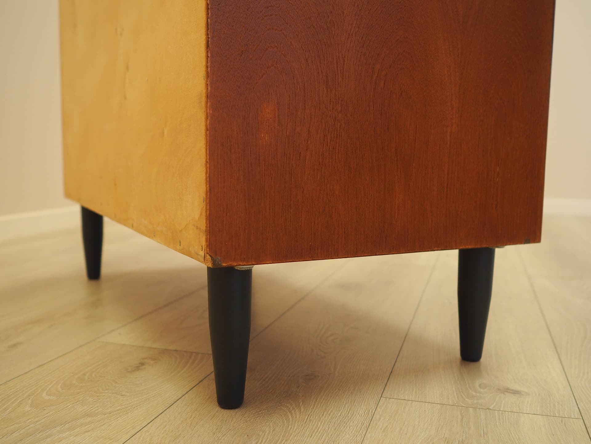 Chest of drawers, teak, black wood, Denmark, 1970s. - 345591