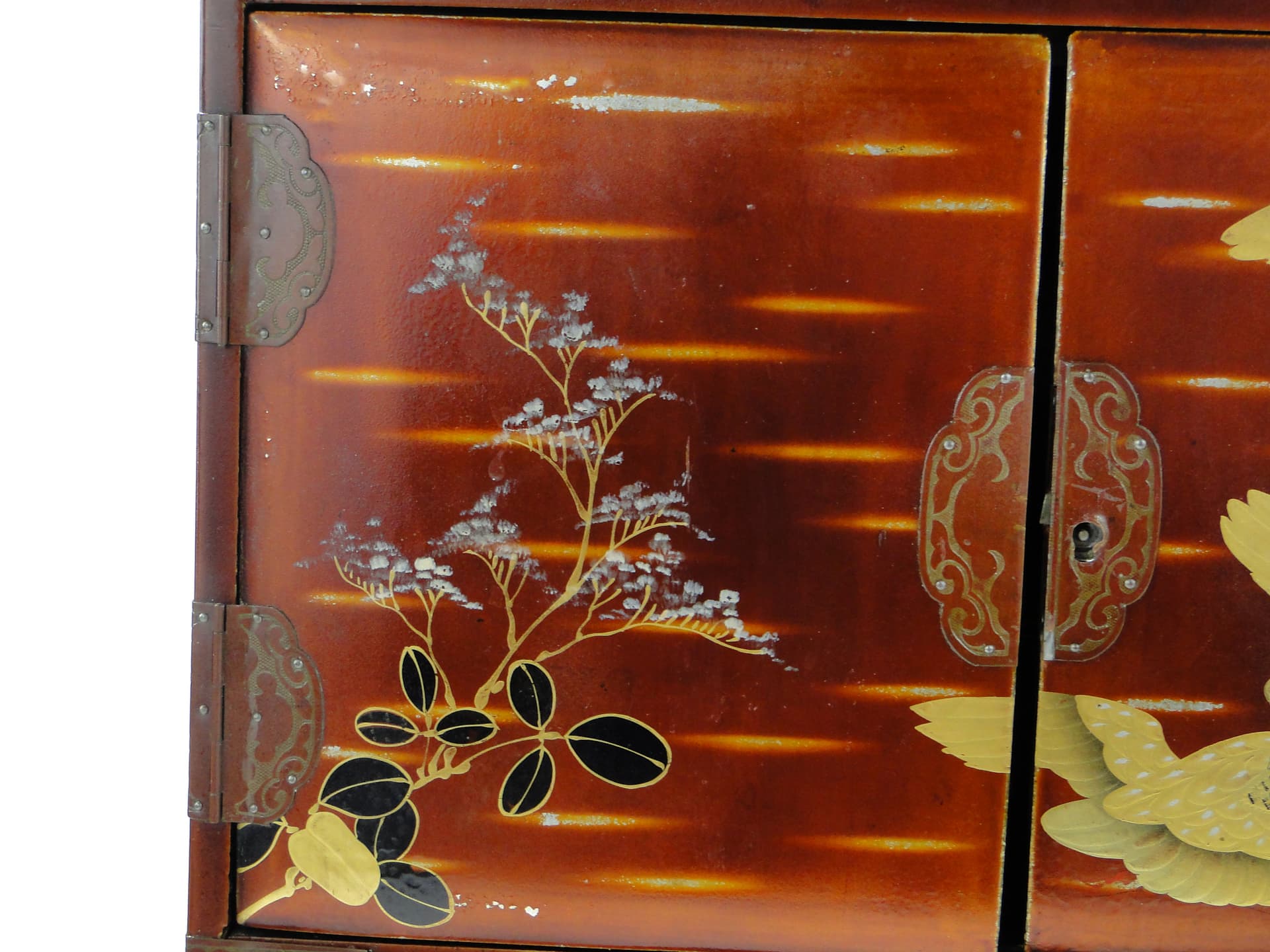Sepet, Japonizm, burgund lakierowany, drewno, Japonia, początek XX wieku - 345643