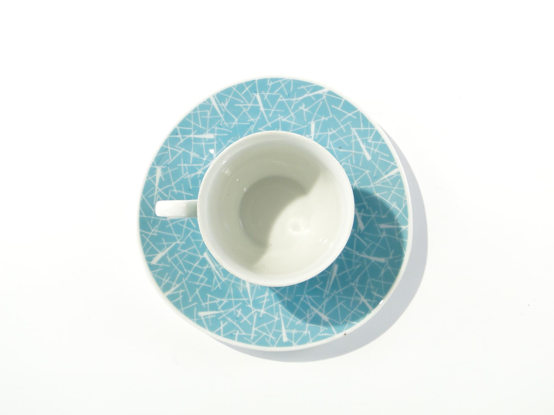 Zestaw do kawy, porcelana błękit, proj. L. Pokora, Polska, lata 50. - 345692