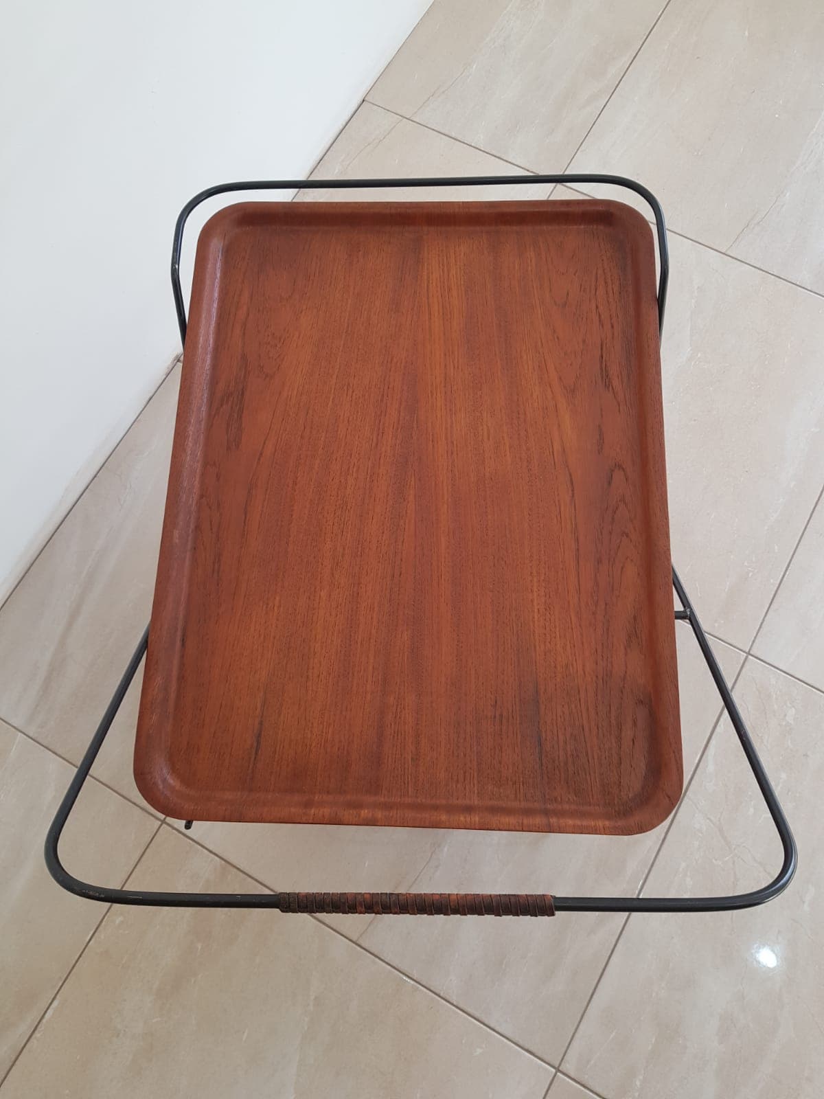 Bar cart, teak brown, metal black, JIE Gantoft - 345716