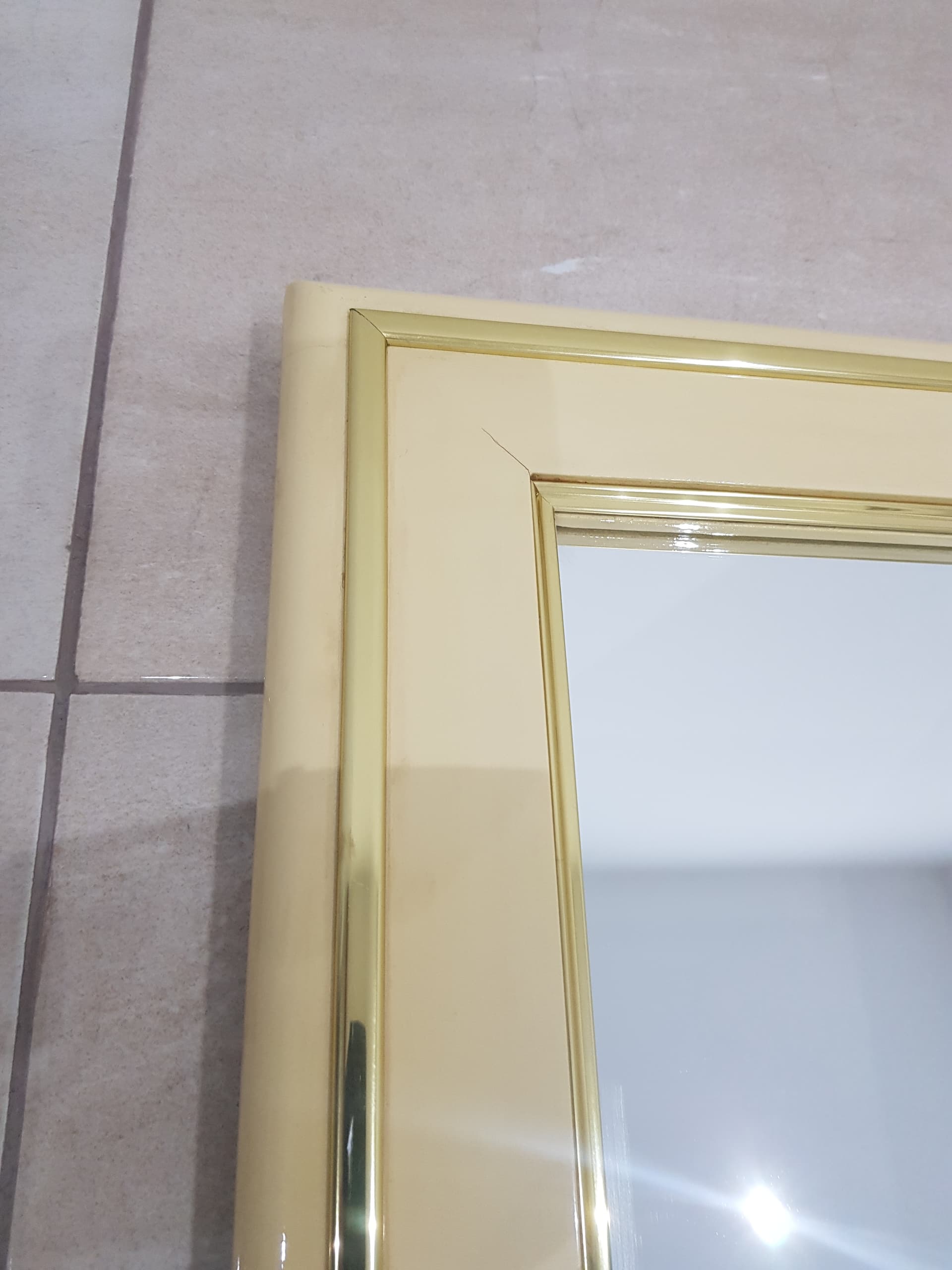 Rectangular mirror Mariner, ecru, wood, Spain, 1960s - 345729