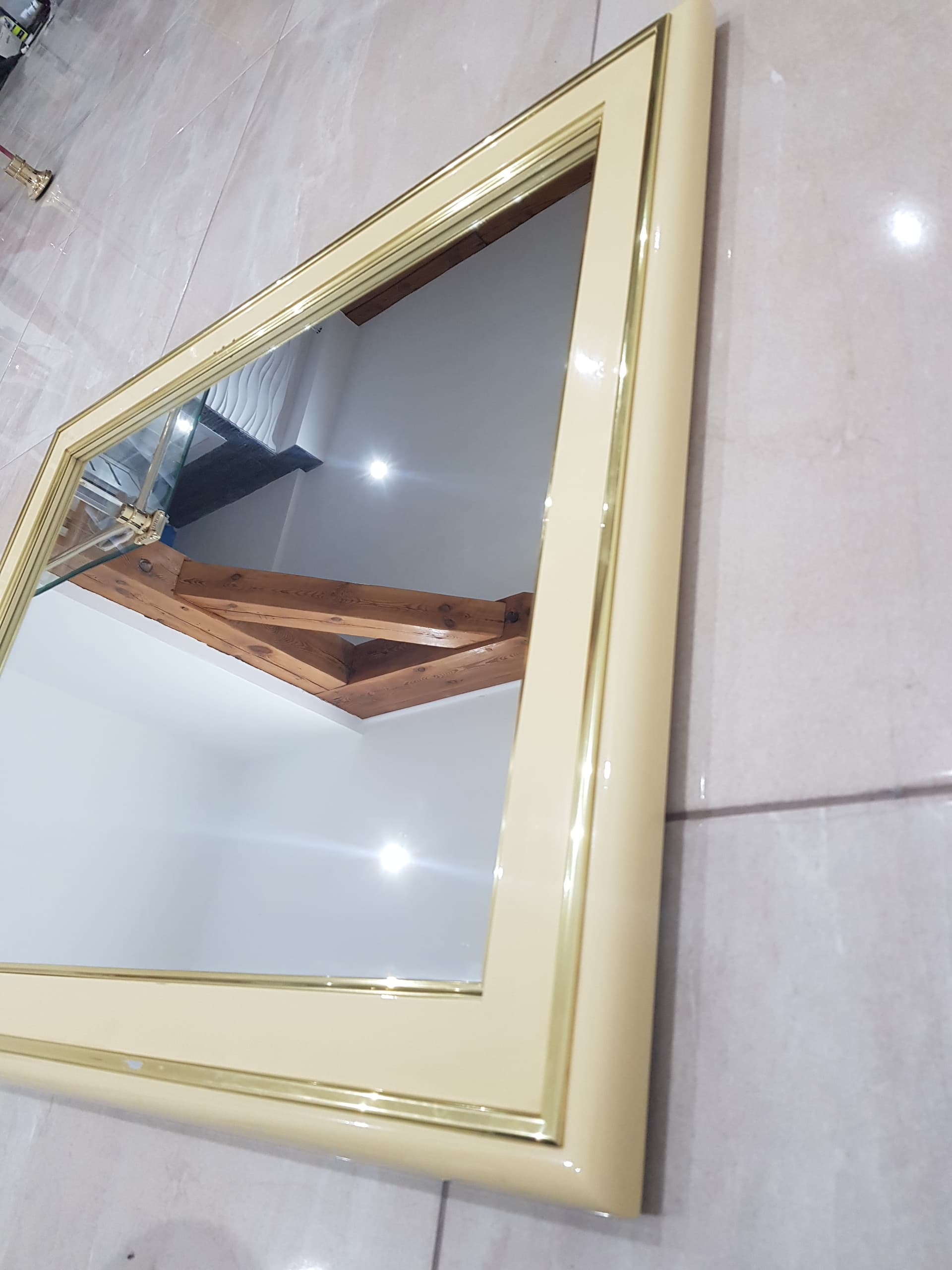 Rectangular mirror Mariner, ecru, wood, Spain, 1960s - 345732