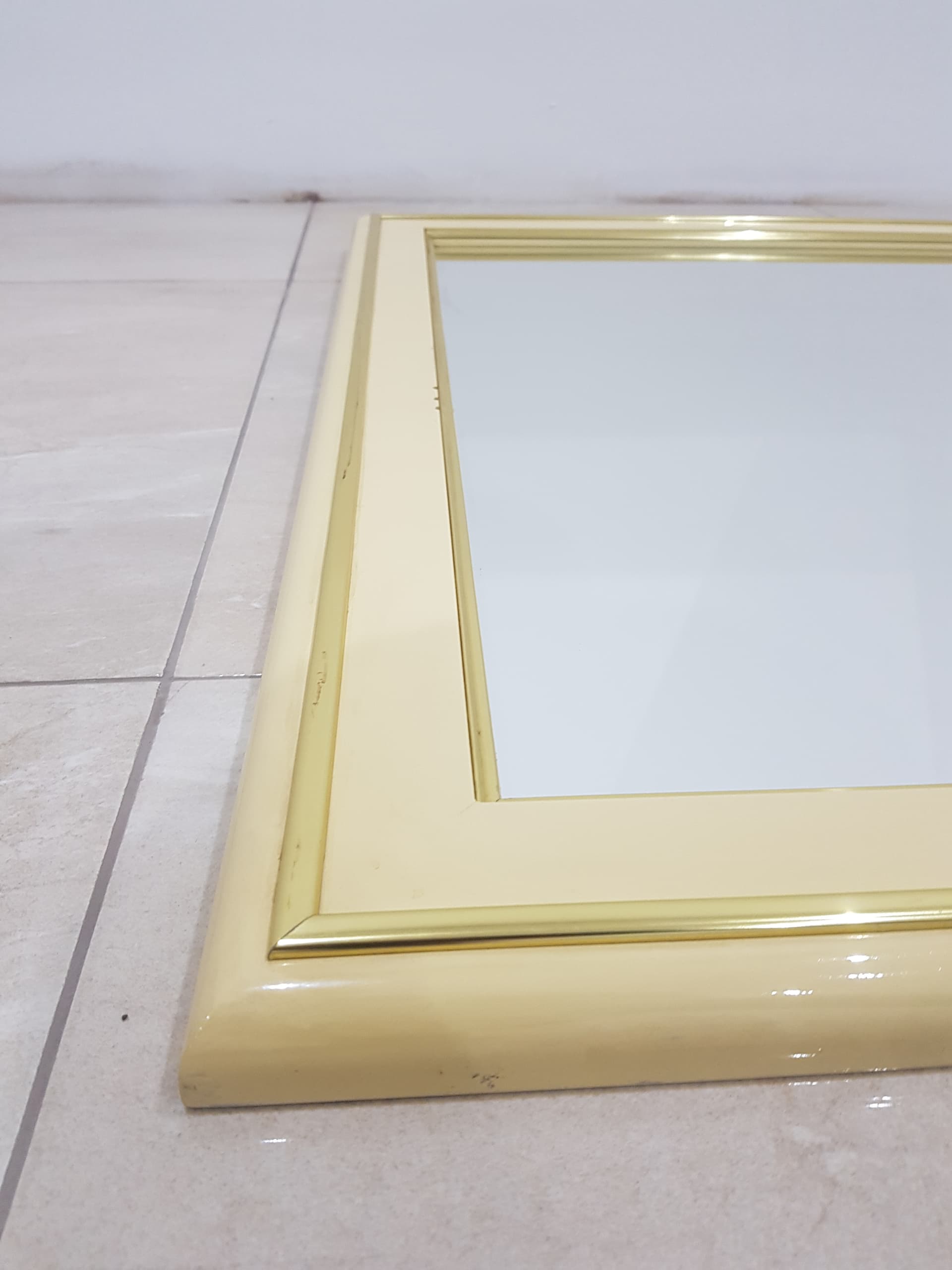Rectangular mirror Mariner, ecru, wood, Spain, 1960s - 345735