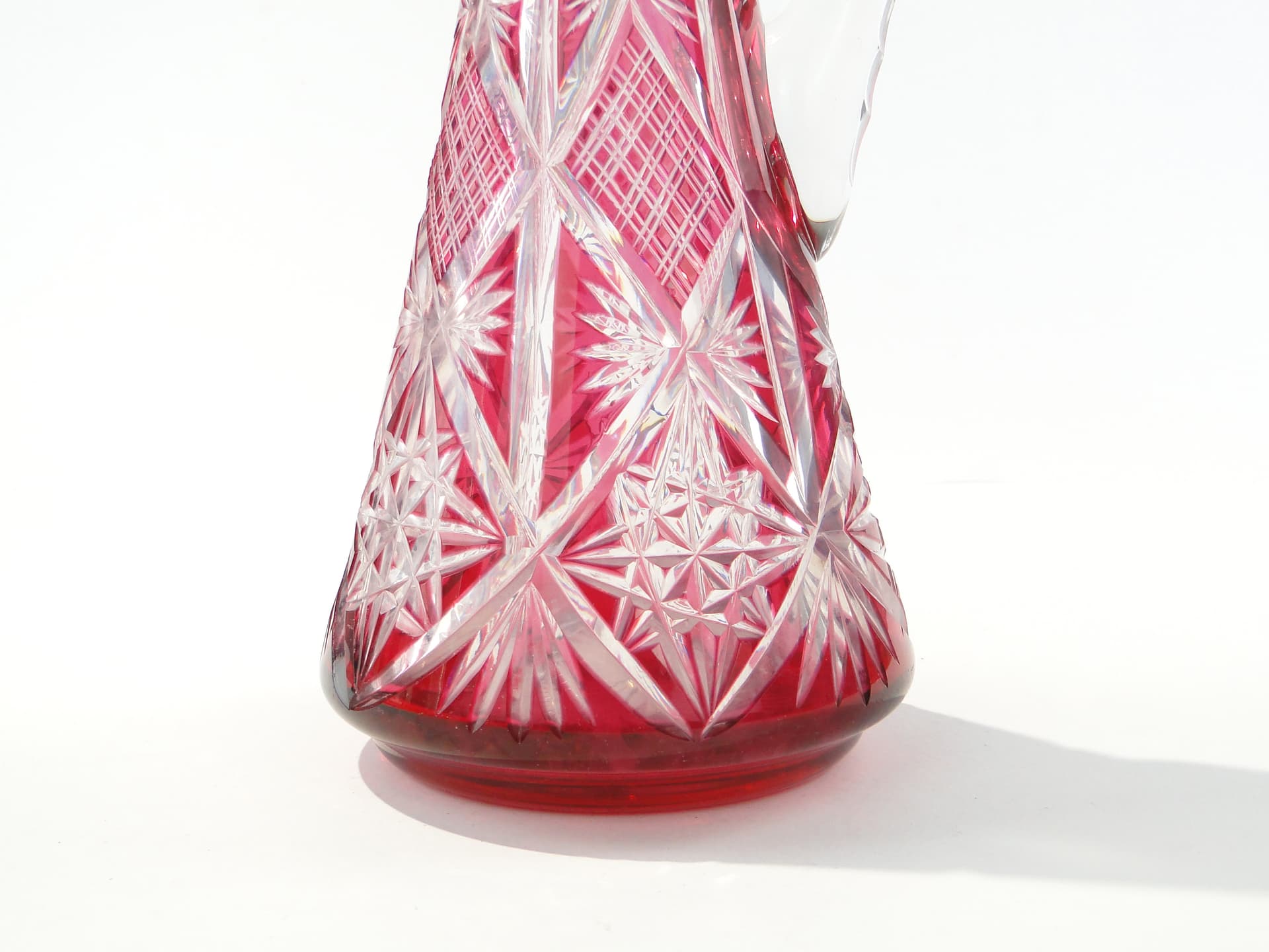 Wine decanter, pink, crystal, Val Saint Lambert, Belgium, 1930s - 345816
