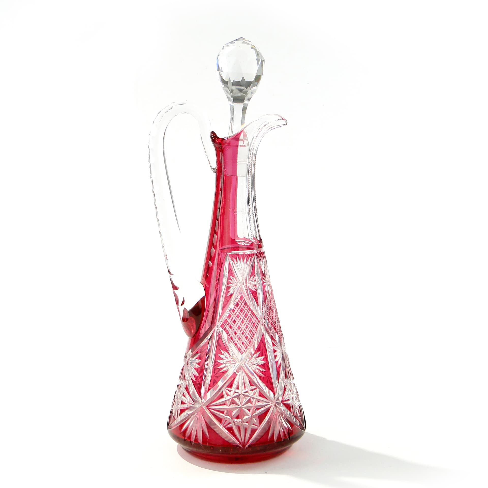 Wine decanter, pink, crystal, Val Saint Lambert, Belgium, 1930s - 345807