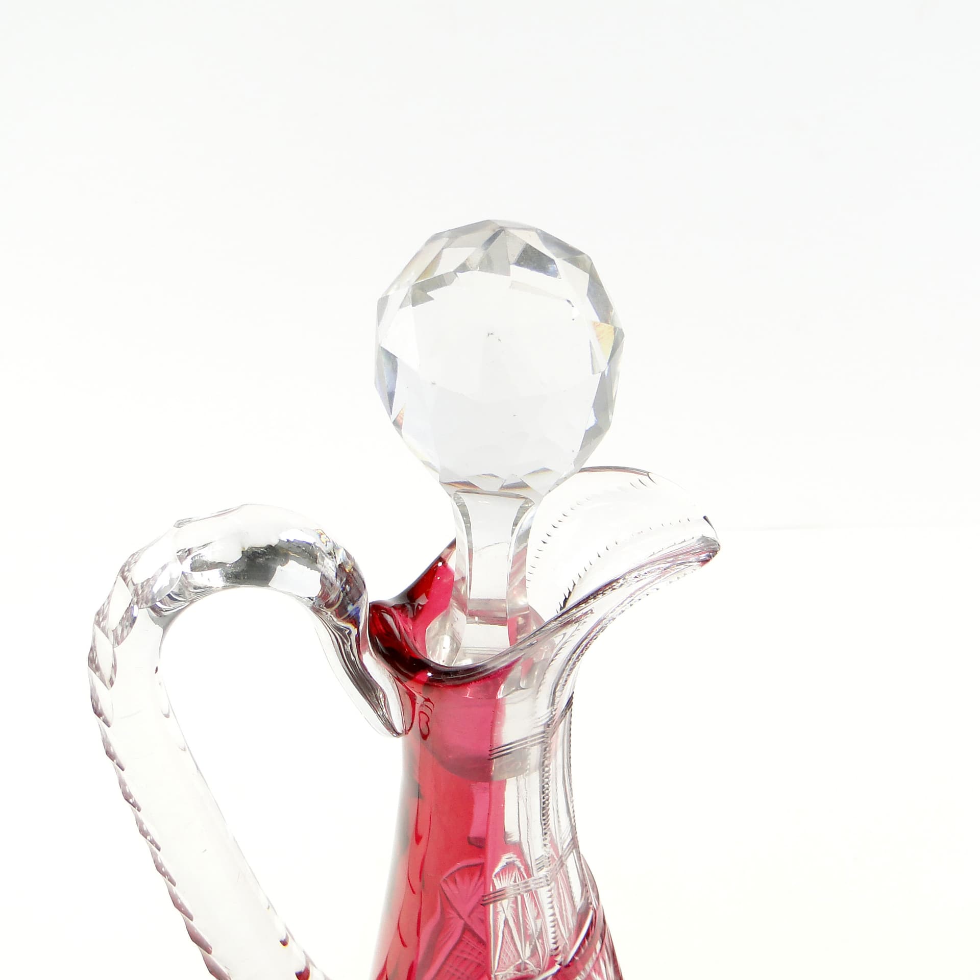 Wine decanter, pink, crystal, Val Saint Lambert, Belgium, 1930s - 345808