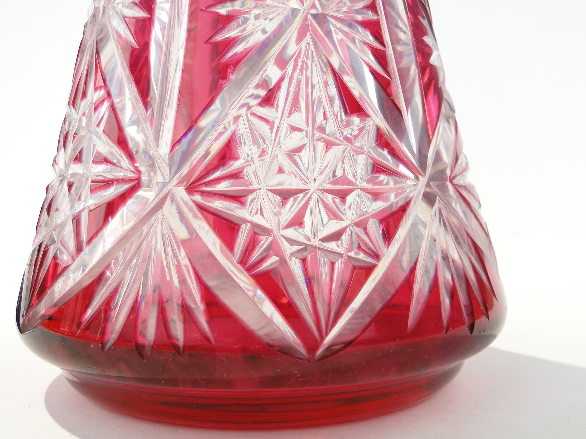 Wine decanter, pink, crystal, Val Saint Lambert, Belgium, 1930s - 345817