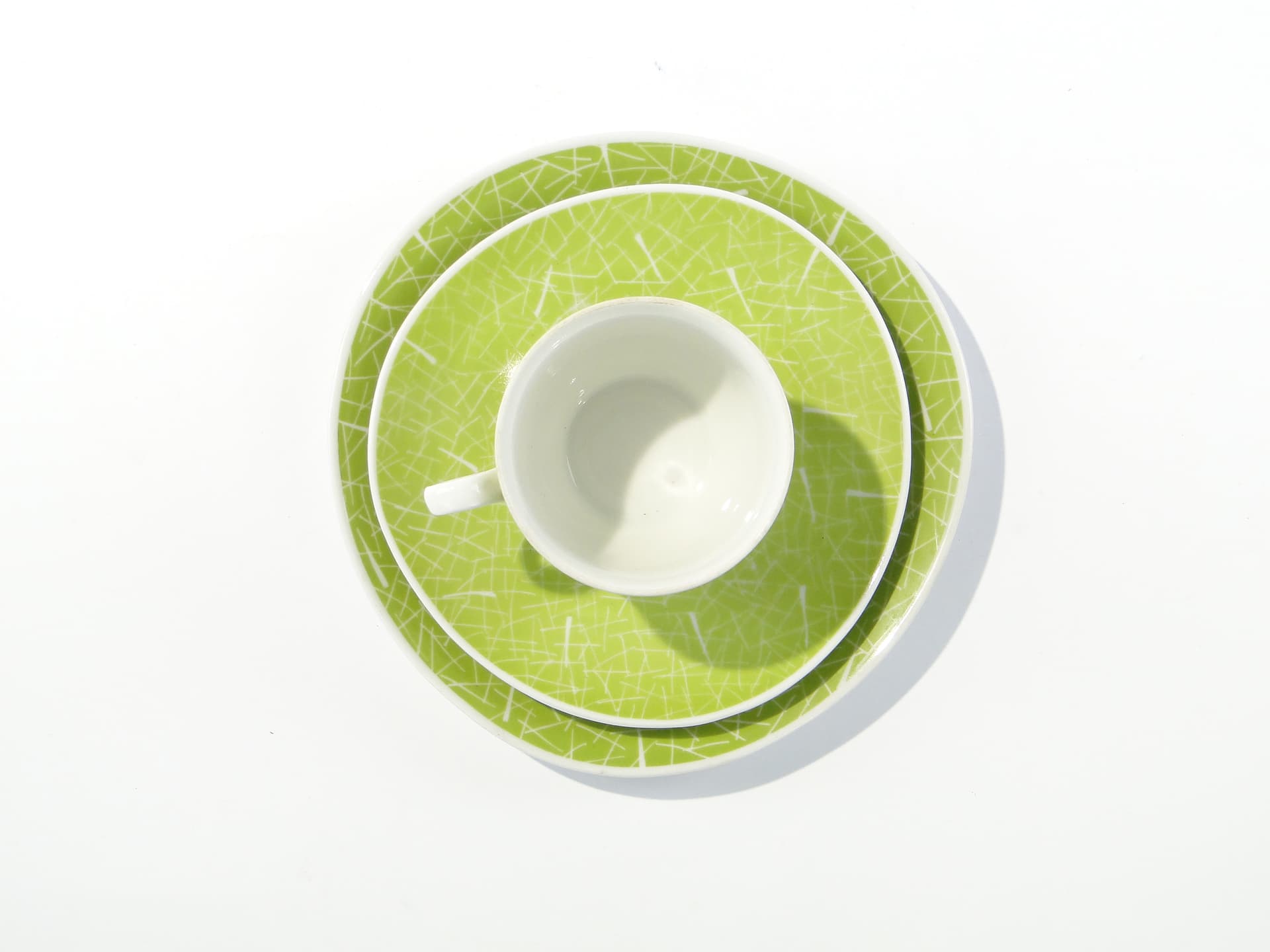 Breakfast set, lime green, porcelain, by L. Pokora, Poland, 1950s - 345824