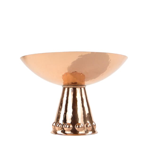 Bauhaus centerpiece bowl, golden red copper, by F. Marby, 1920s - DIMENSION