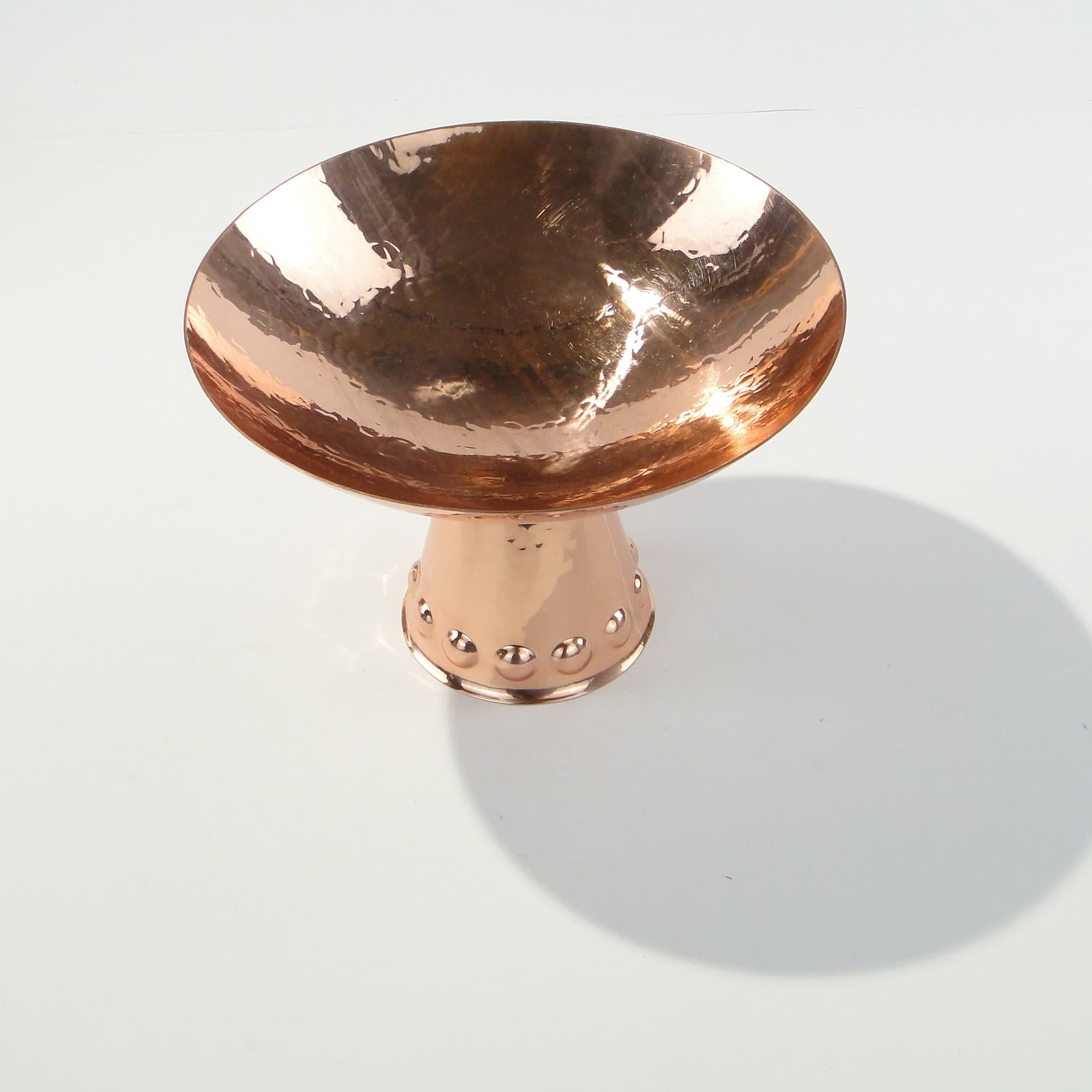 Bauhaus centerpiece bowl, golden red copper, by F. Marby, 1920s - 345873