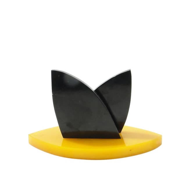 Napkin holder, Art Deco, black yellow bakelite, Western Europe, 1920s. - DIMENSION