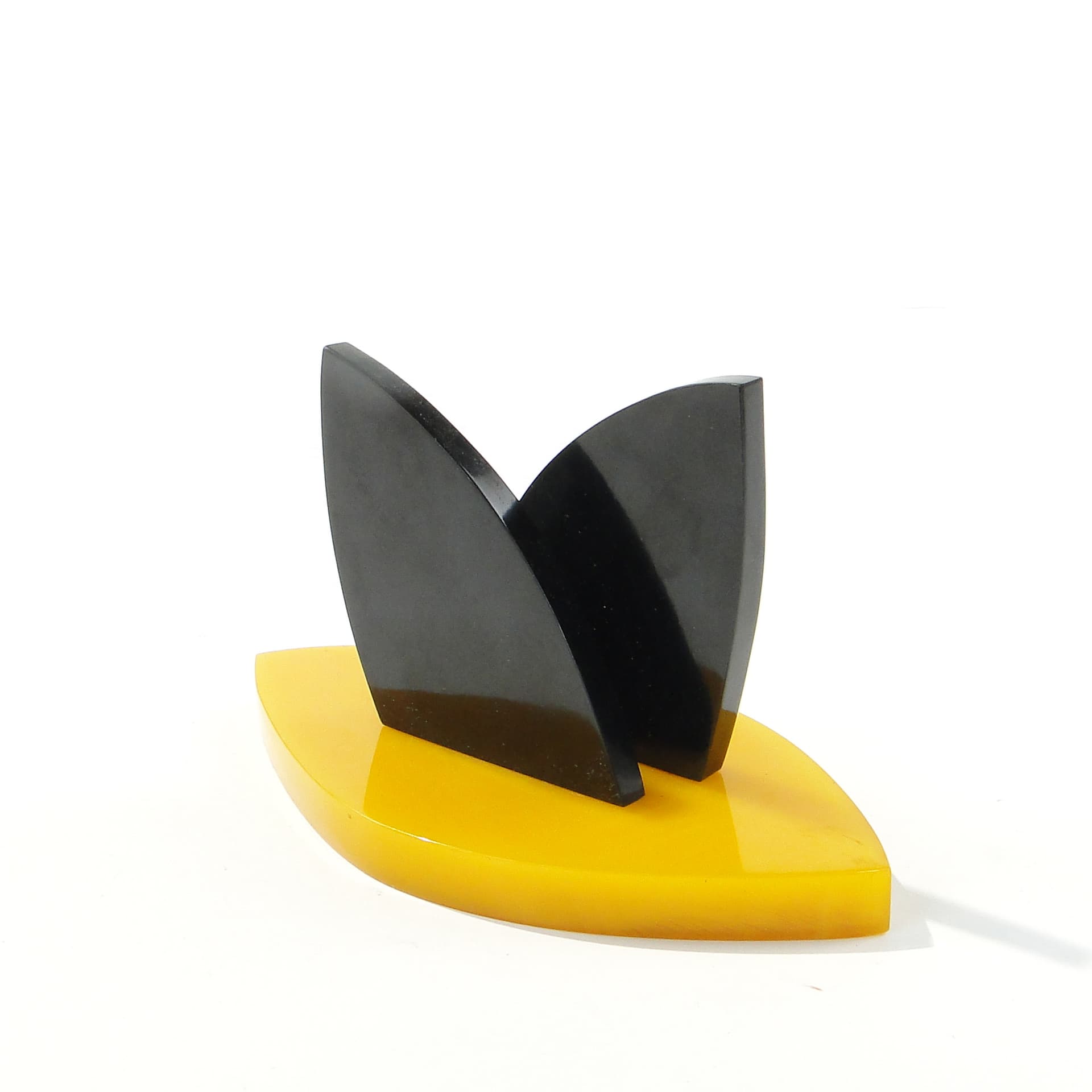 Napkin holder, Art Deco, black yellow bakelite, Western Europe, 1920s. - 345876