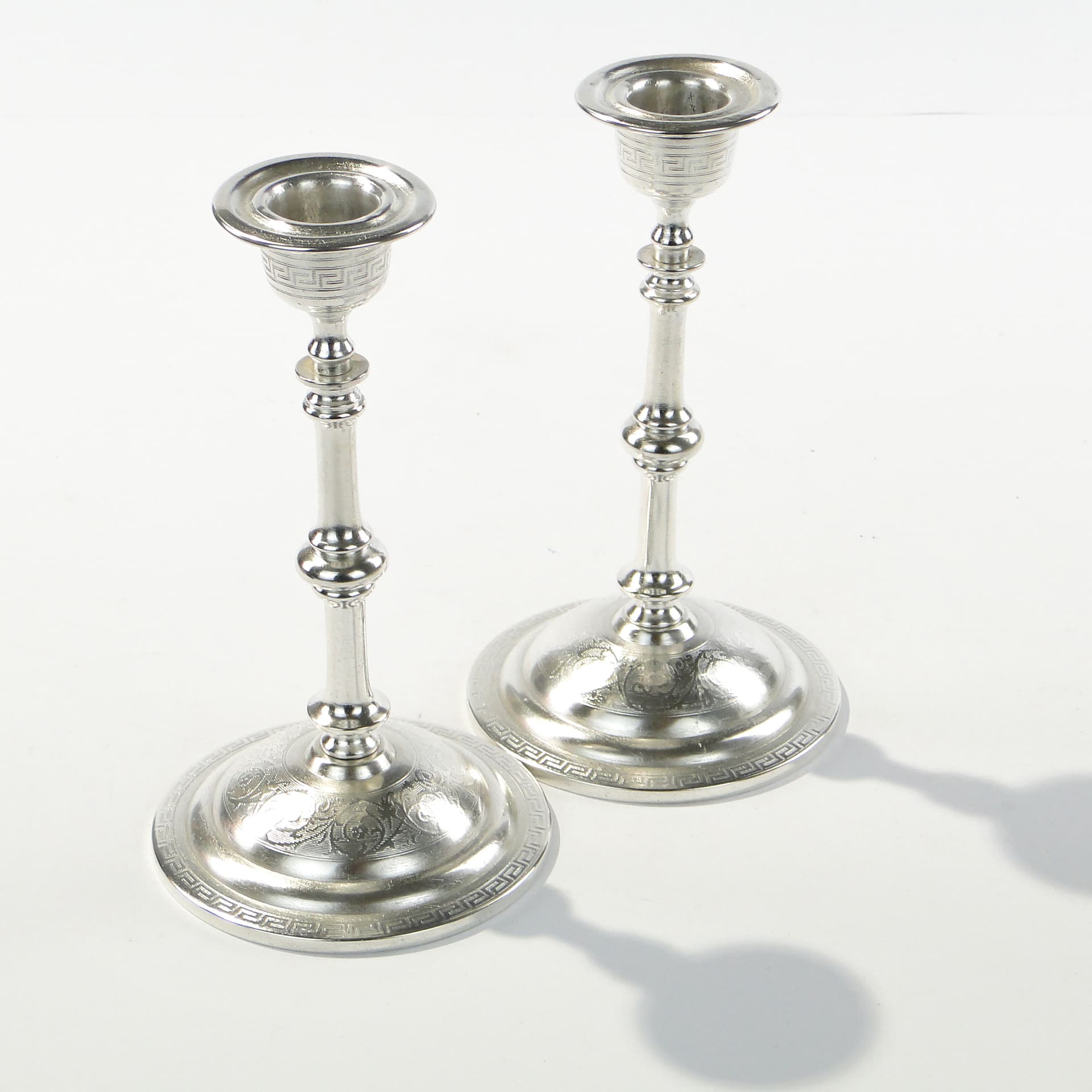 Pair of candlesticks, silver-plated brass, Norblin & Co., Poland, 19th c. - 345885