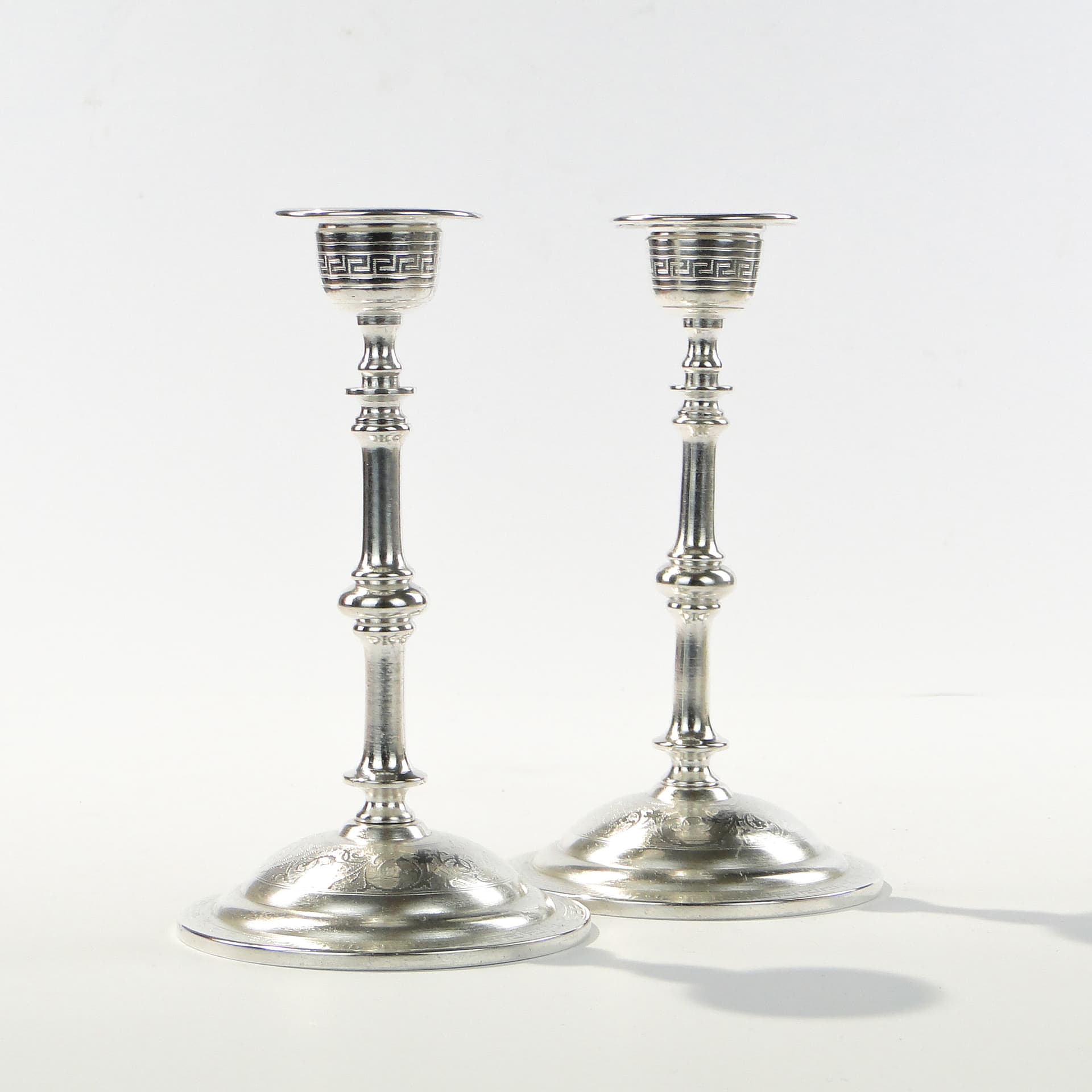 Pair of candlesticks, silver-plated brass, Norblin & Co., Poland, 19th c. - 345886
