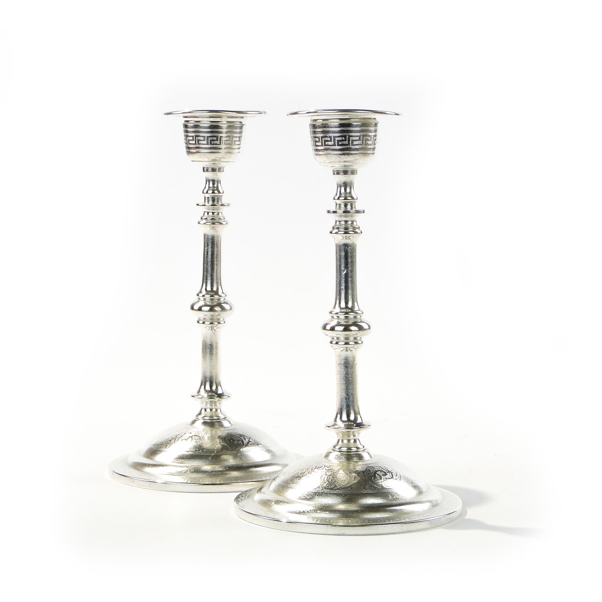 Pair of candlesticks, silver-plated brass, Norblin & Co., Poland, 19th c. - 345884