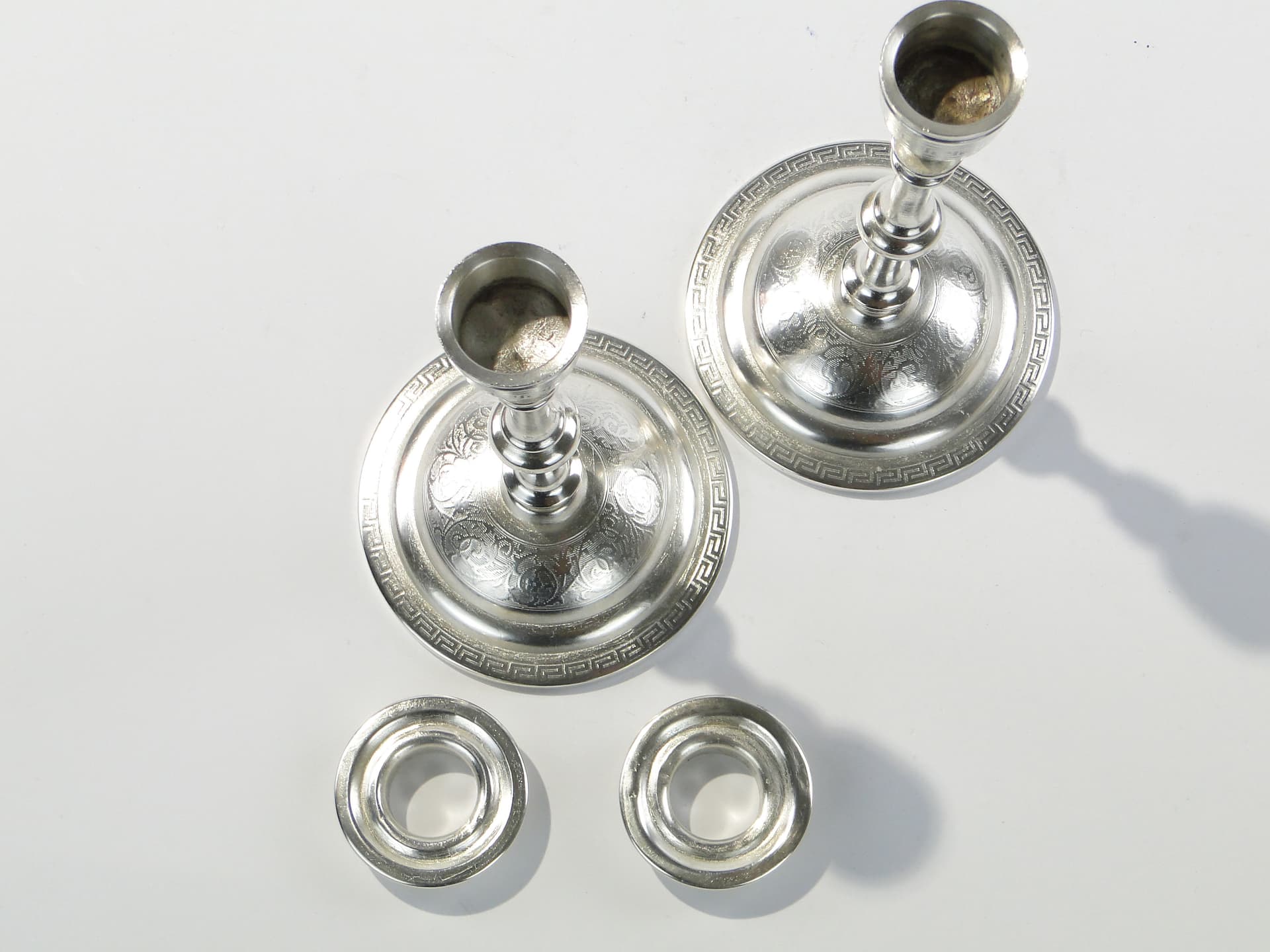 Pair of candlesticks, silver-plated brass, Norblin & Co., Poland, 19th c. - 345882