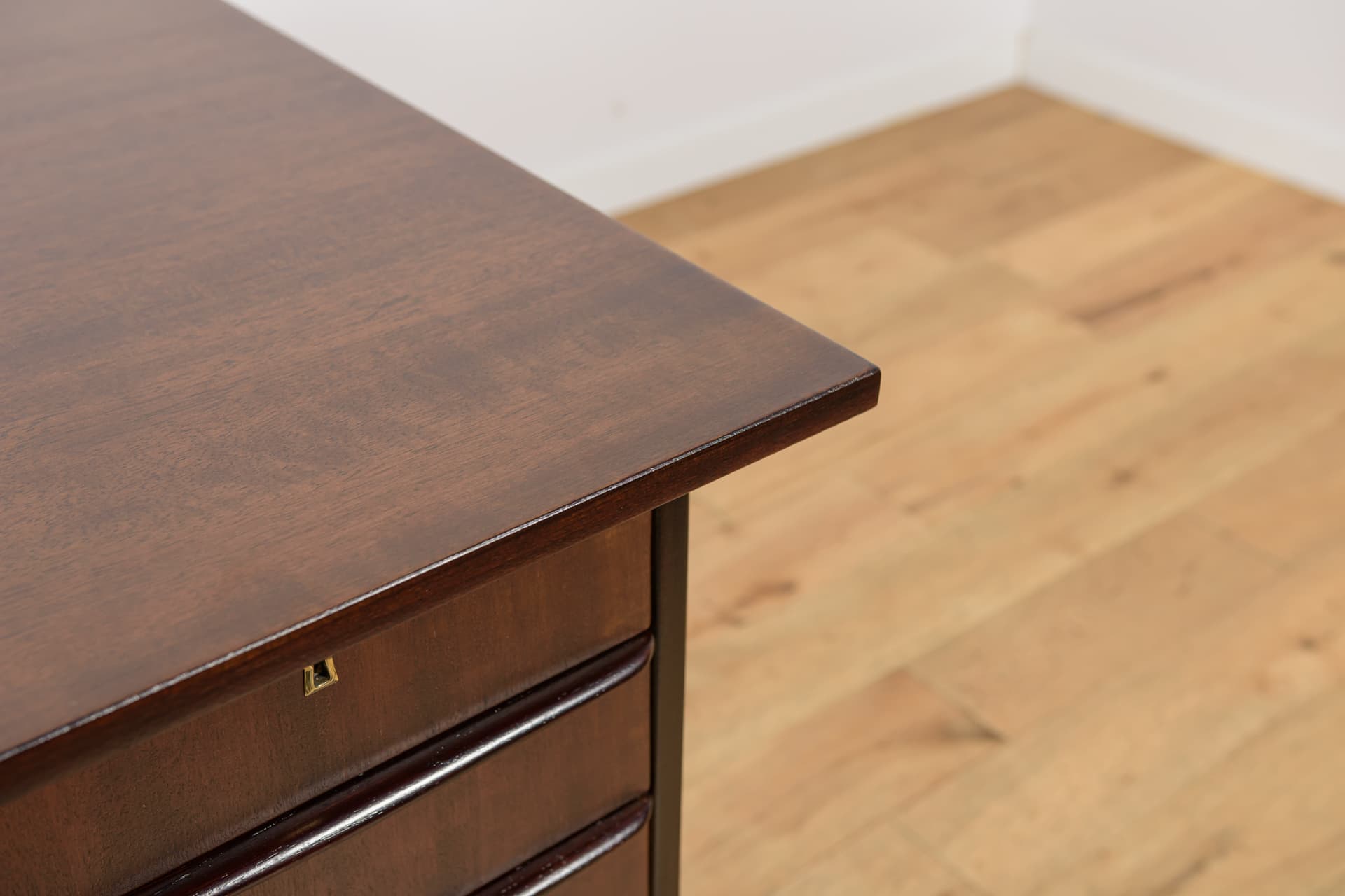 Freestanding desk, brown teak mahogany, Denmark, 1960s. - 345901