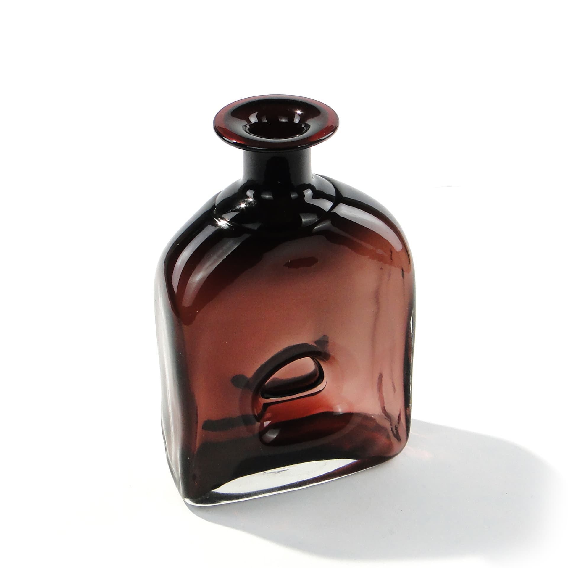 Artistic vase, purple black transparent, glass, by J. Maraj, Poland, 1970s. - 345933