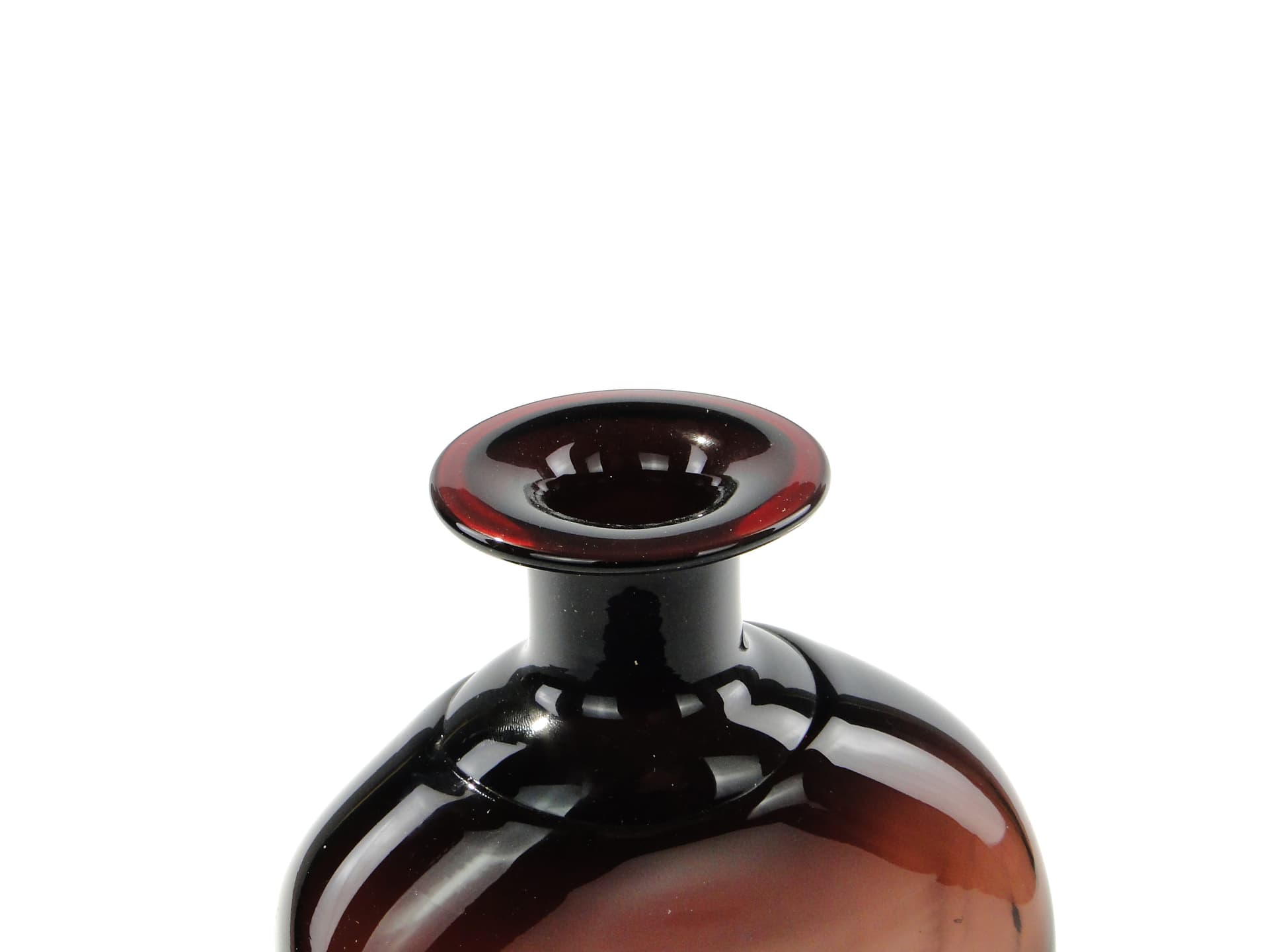 Artistic vase, purple black transparent, glass, by J. Maraj, Poland, 1970s. - 345926